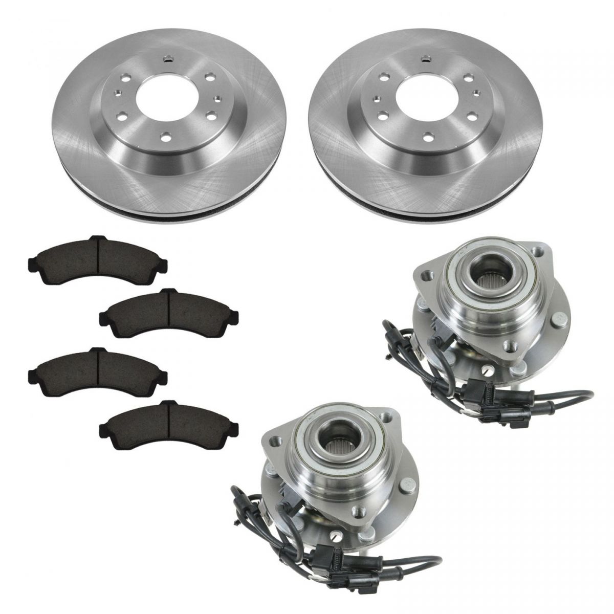 Wheel Hub & Premium Posi Ceramic Brake Pad Rotor Front Kit for GM SUV