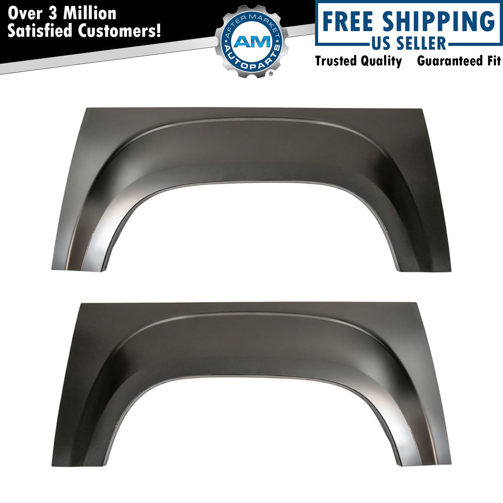 Pickup Truck Bed Wheel Arch Repair Panel Steel LH RH Pair Compatible with GMC Sierra New 