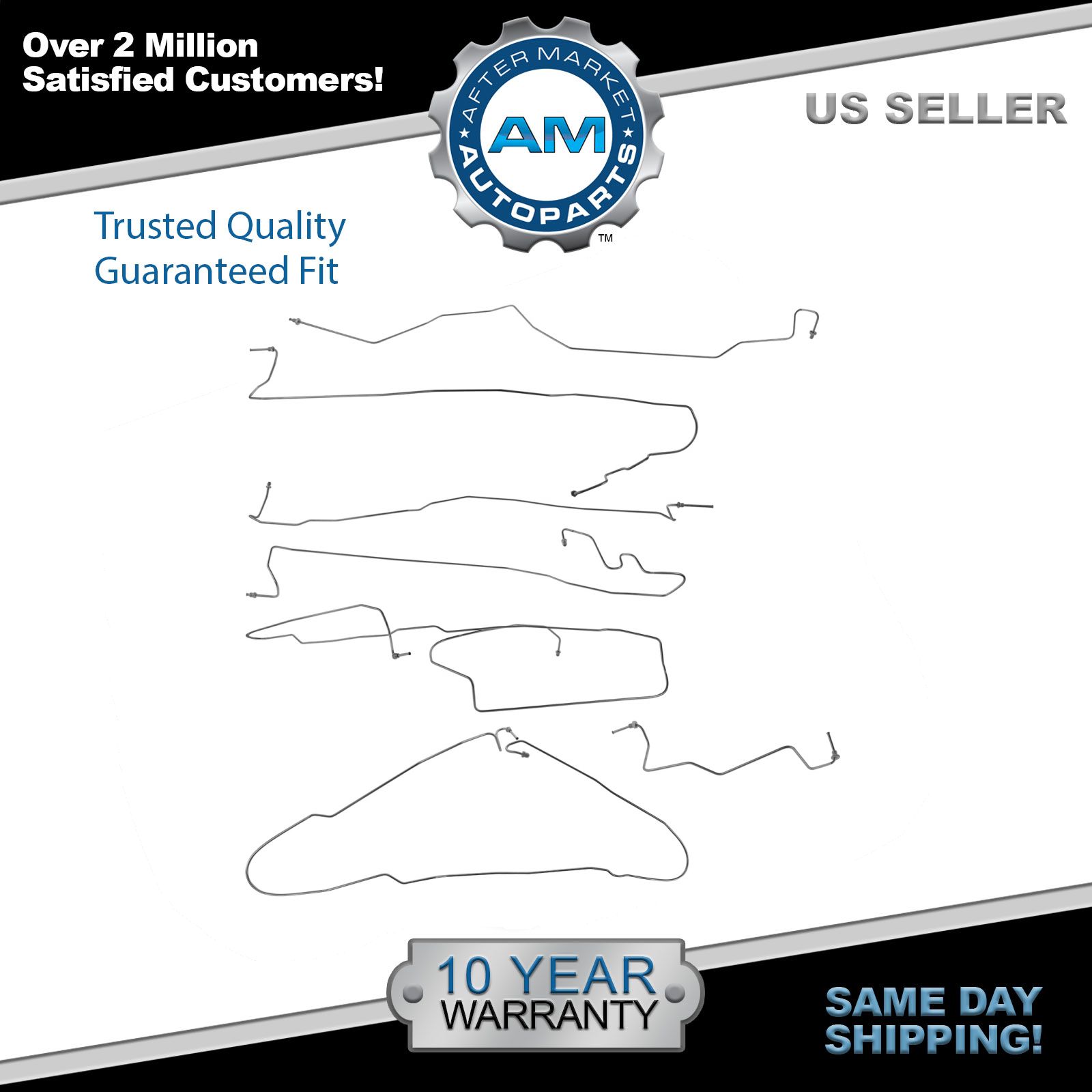 Ext 4 WD 99-02 Silverado // Sierra 1500 96/" Bed Brake Line Kit; Stainless