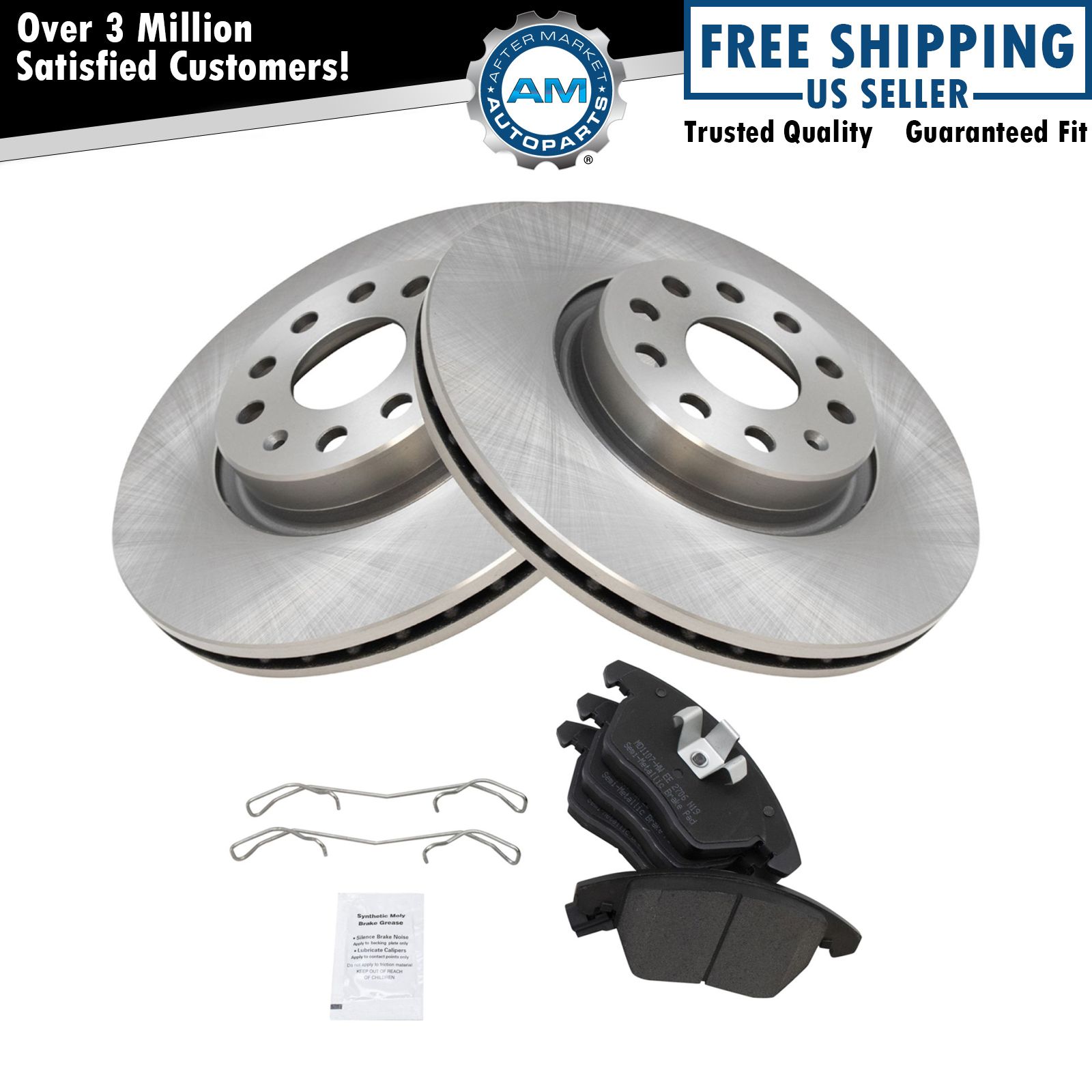 Front Metallic Brake Pad & Rotor Set for TT A3 VW CC GTI Jetta Passat