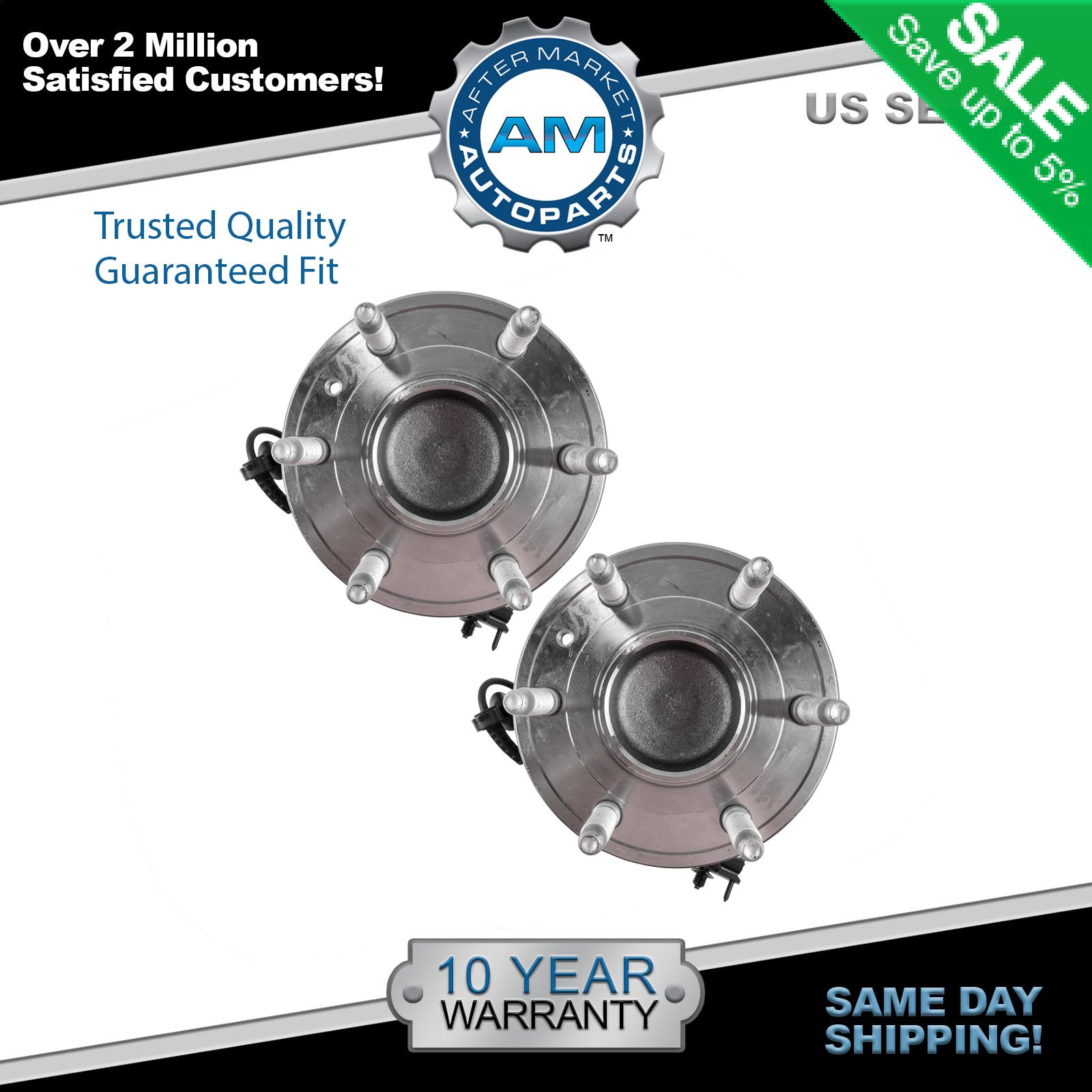 Front Wheel Hubs & Bearings 6 Lug Left & Right Pair for ...