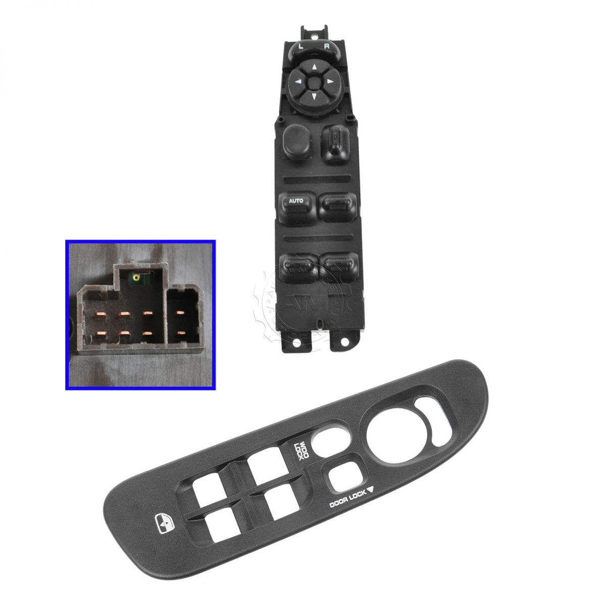 Power Window Switch & Dark Gray Bezel Kit Front Left LH for Ram 1500
