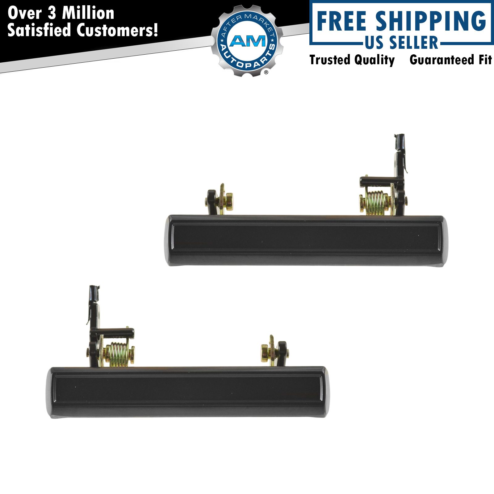 Door Handle Black Exterior Outside Right & Left Side Pair Set for Chevy Pontiac