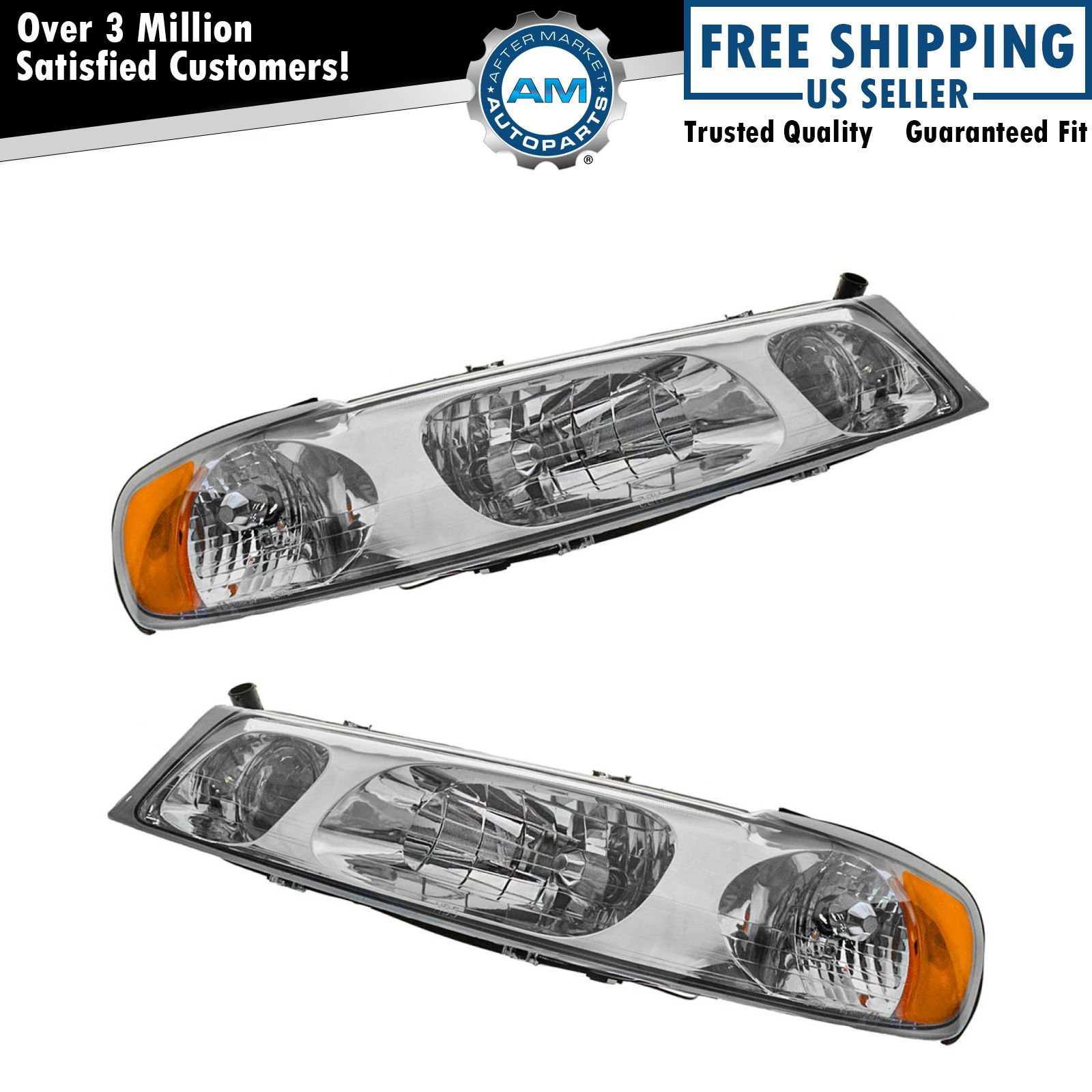 Headlight Set Left & Right For 1998-2002 Lincoln Town Car FO2502158 FO2503158