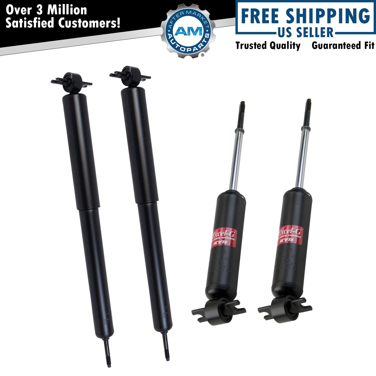Front Set of 2 Shock Absorbers KYB Excel-G for Chrysler Dodge Nissan Plymouth