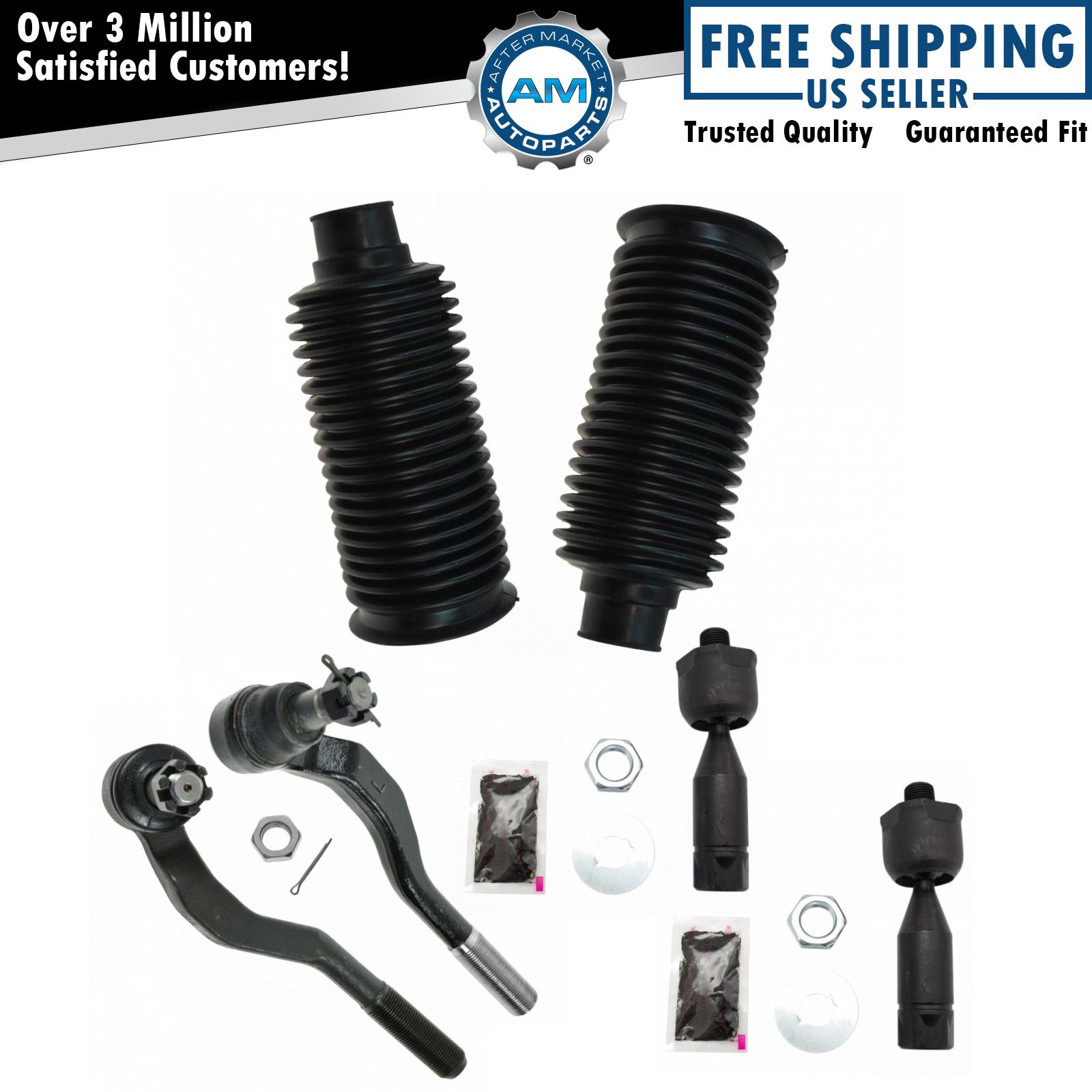 Inner & Outer Tie Rod Ends w/ Rack Boot Bellows LH RH Set of 6 for 9504 eBay