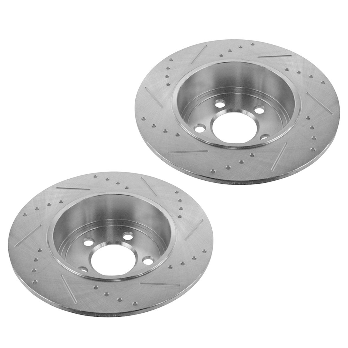 Brake Rotor Performance Cross Drilled & Slotted Zinc Coated Rear Pair