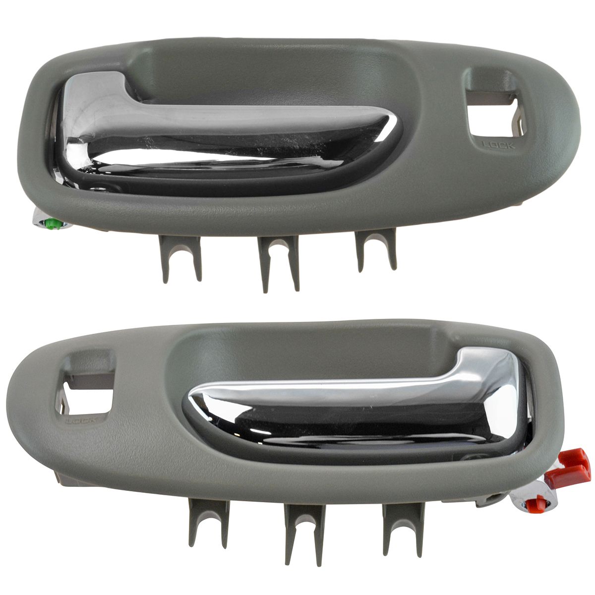 Front Interior Door Handle Pair LH & RH Set Gray & Chrome for Stratus