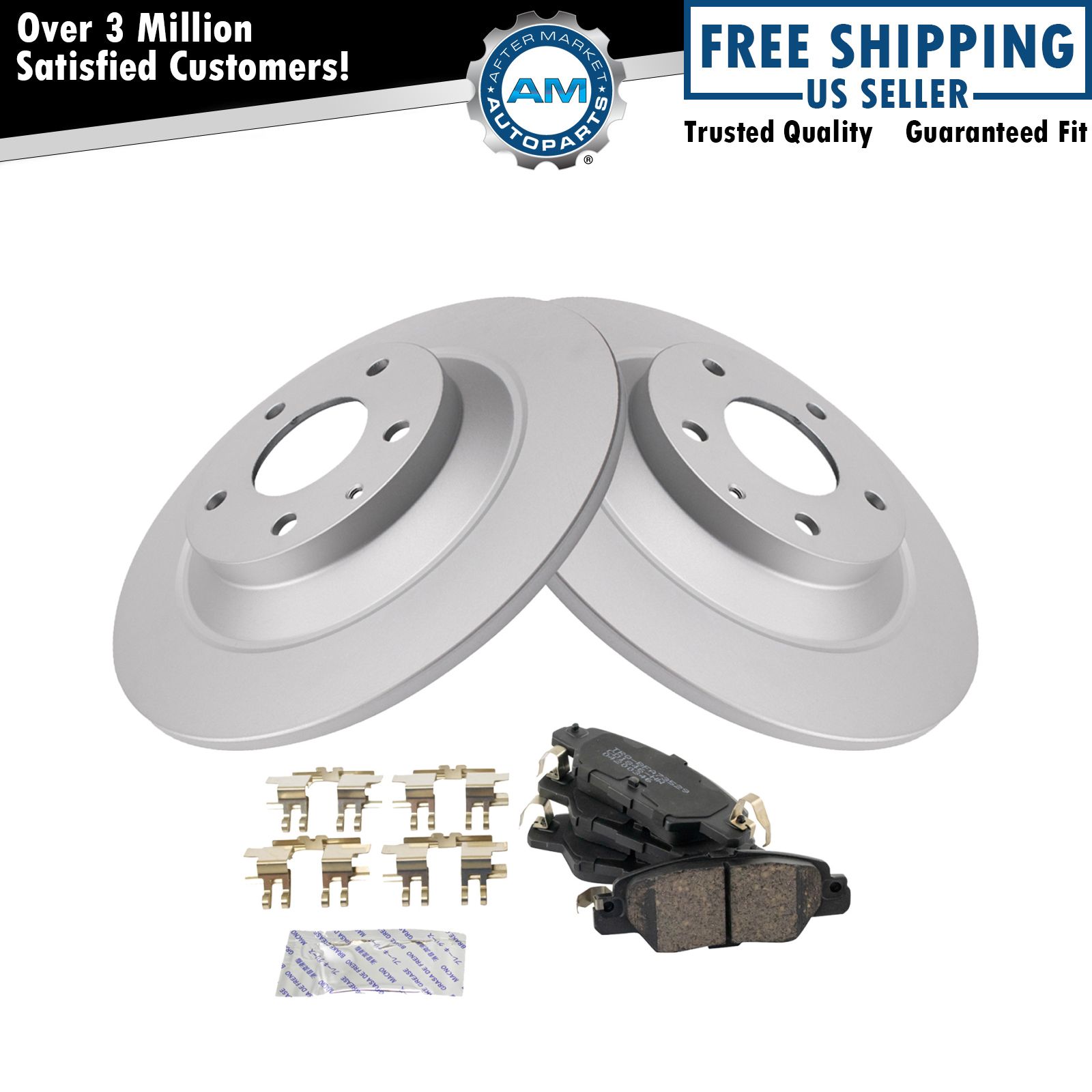 Rear Premium Posi Ceramic Disc Brake Pad & Coated Rotor Kit for Mazda CX-5