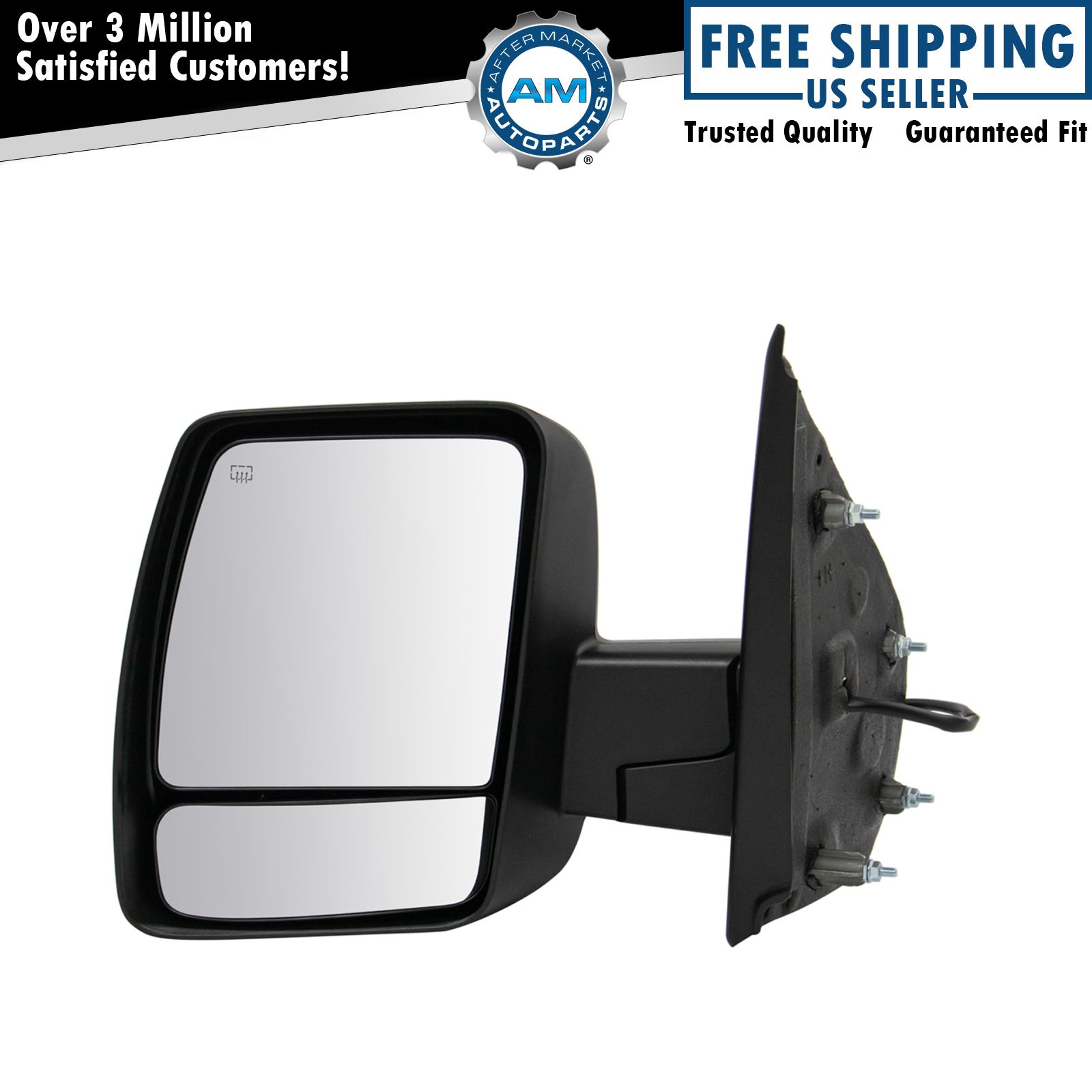 Mirror Power Heated Chrome Driver Side Left for Nissan NV 1500 2500 3500