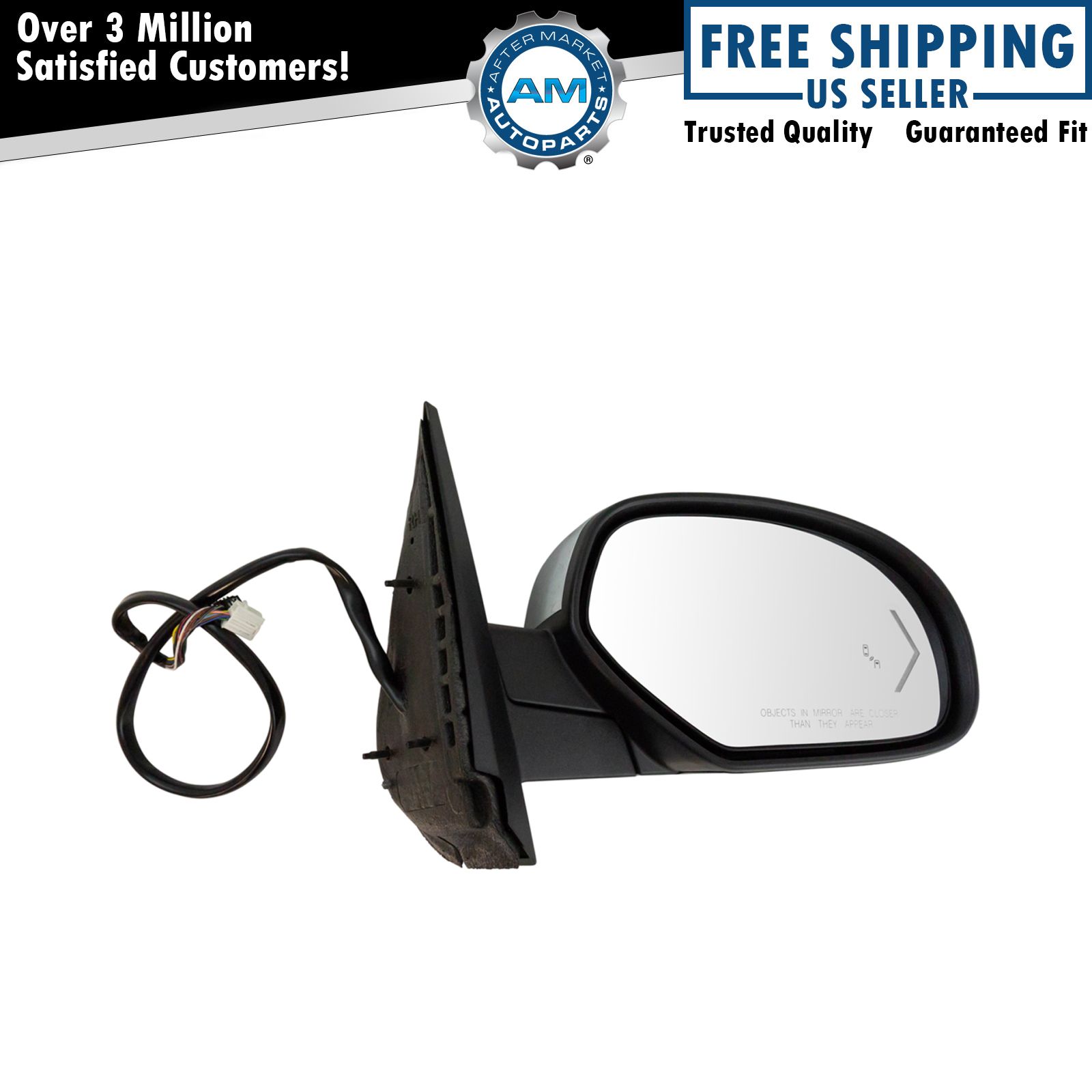 Mirror Power Folding Heated Signal Memory Blind Spot Puddle Chrome Right for GM