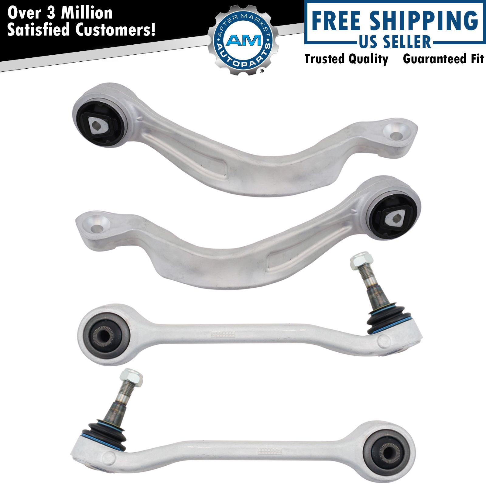 Front Lower Forward Rearward Control Arm Ball Joint Set Kit 4pc for E60 AWD