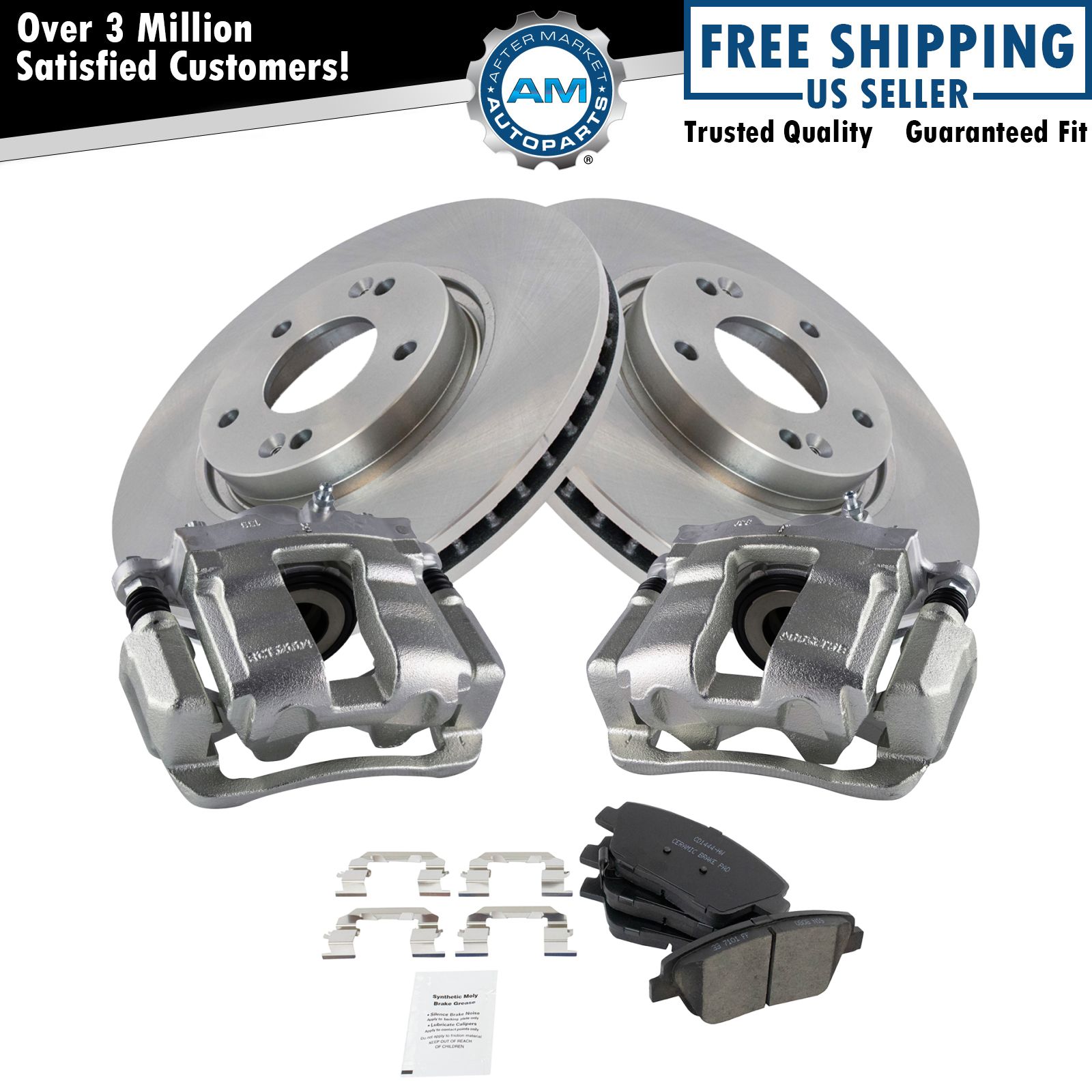 Front Ceramic Brake Pad, Rotor & Caliper Kit for Hyundai Sonata eBay