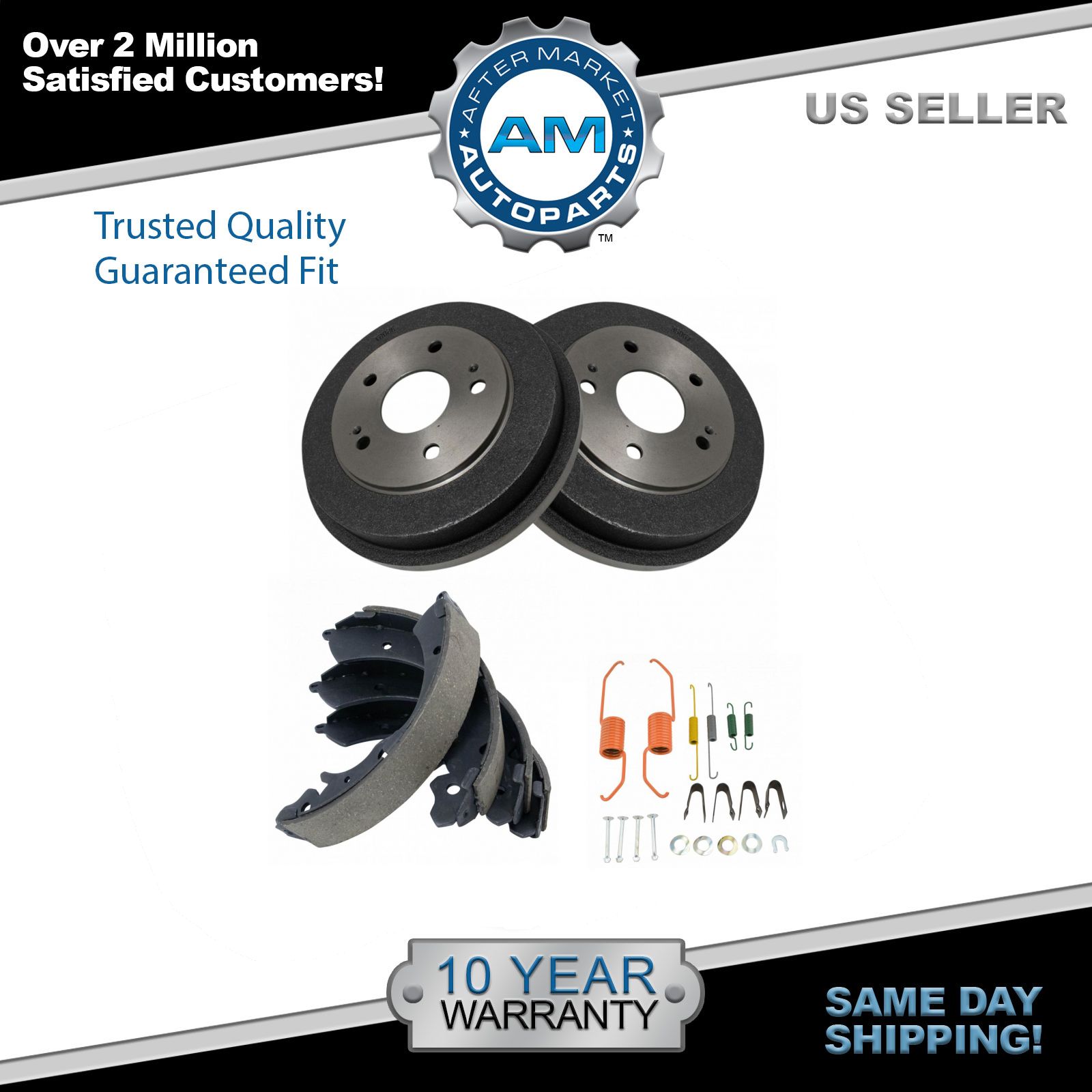 Rear Brake Drum &amp; Shoe Kit with Hardware for 9701 Honda