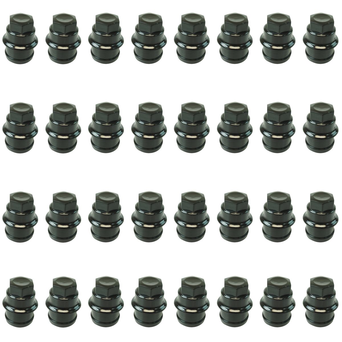 Wheel Lug Nut Cap Black Plastic Set of 32 for Chevrolet GMC Cadillac