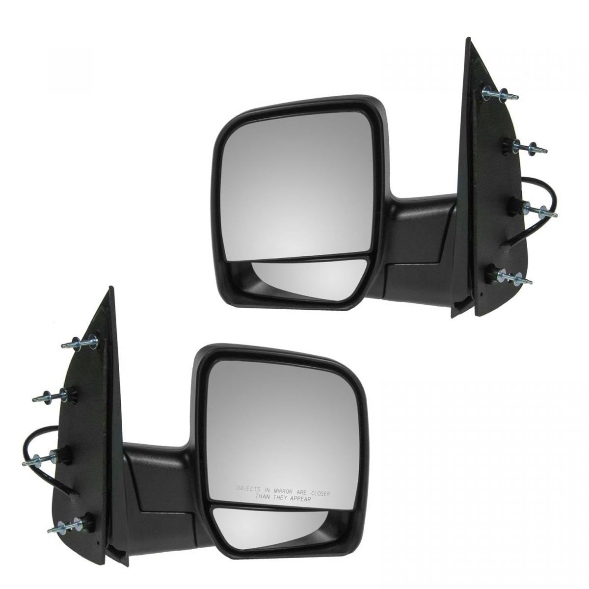 Pair Of Folding Manual Side Mirrors For 2002-2008 Ford Econoline Vans - Black 13 thumbnail image
