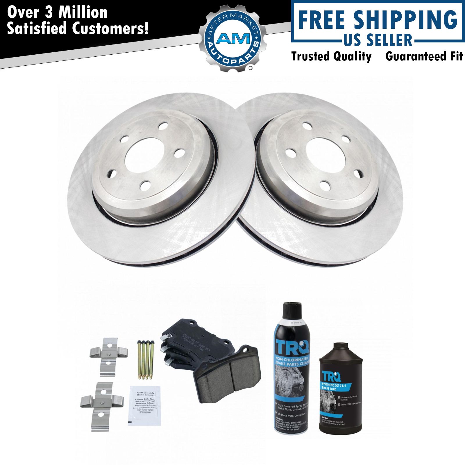 Rear Ceramic Brake Pad & Rotor Kit for Grand Cherokee Durango SRT w/Fluids