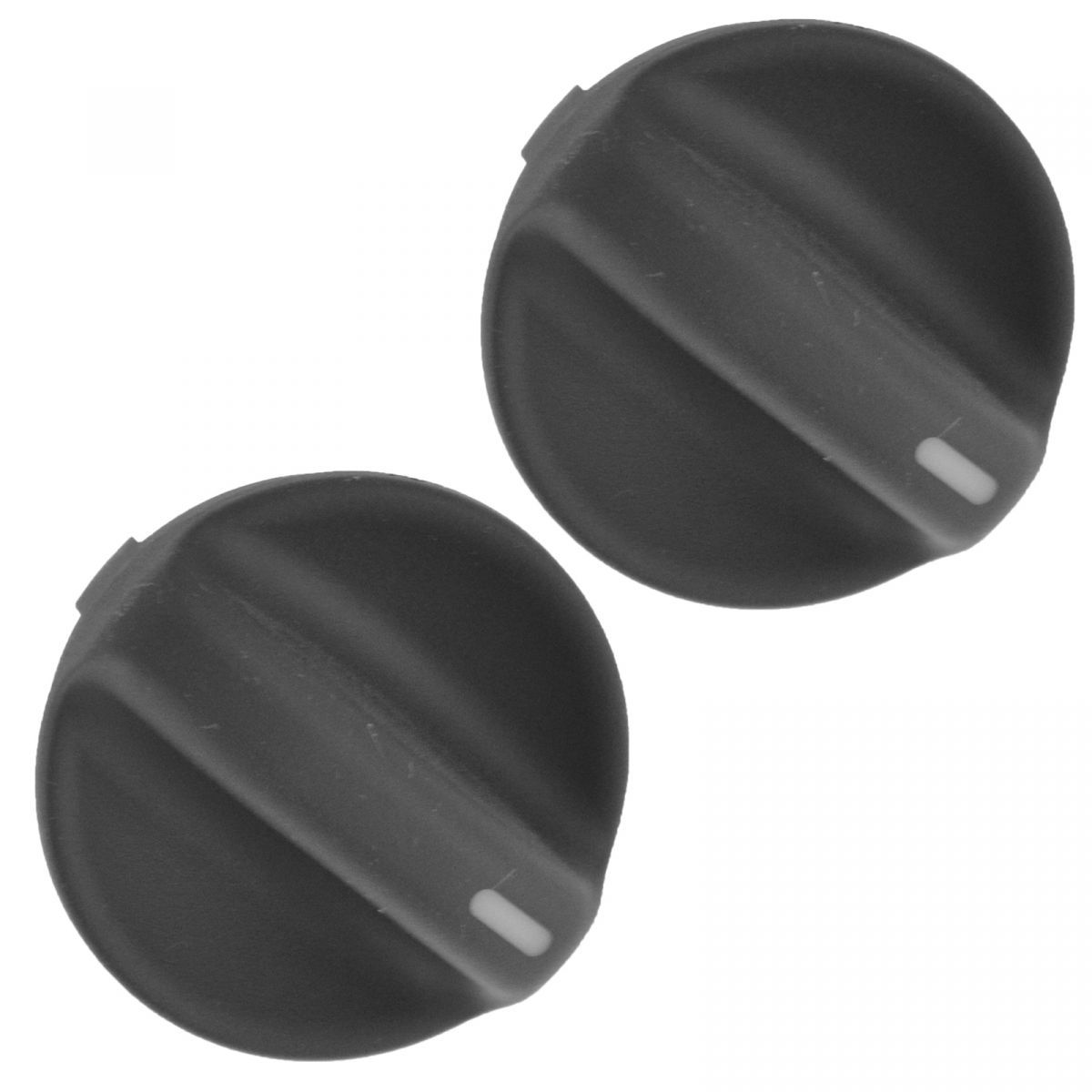 OEM Temperature or Fan Speed Control Knob Molded Black Plastic Pair for
