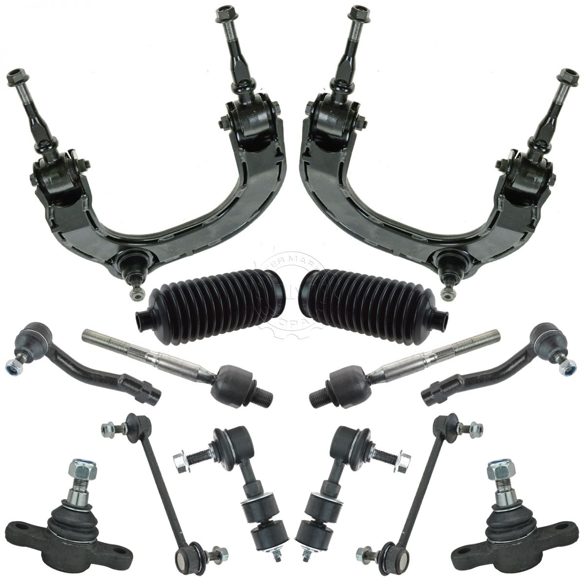 Steering /& Suspension Kit Set of 10 Rack Boots Ball Joints Tie Rods Sway Links