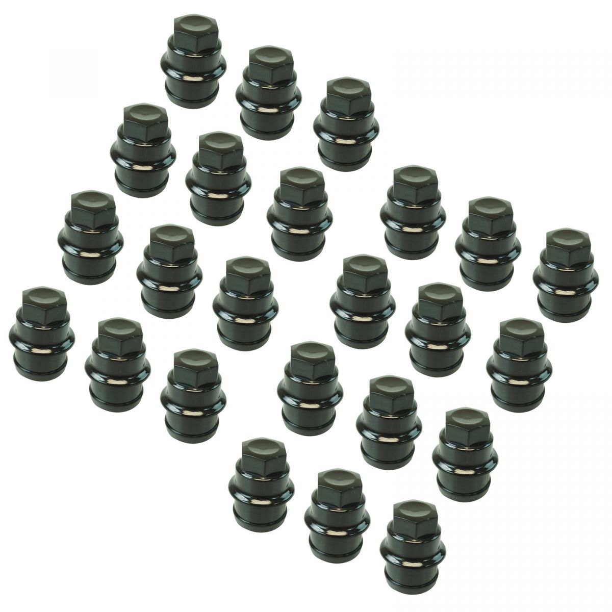 Wheel Lug Nut Cap Black Plastic Set of 24 for Chevrolet GMC Cadillac