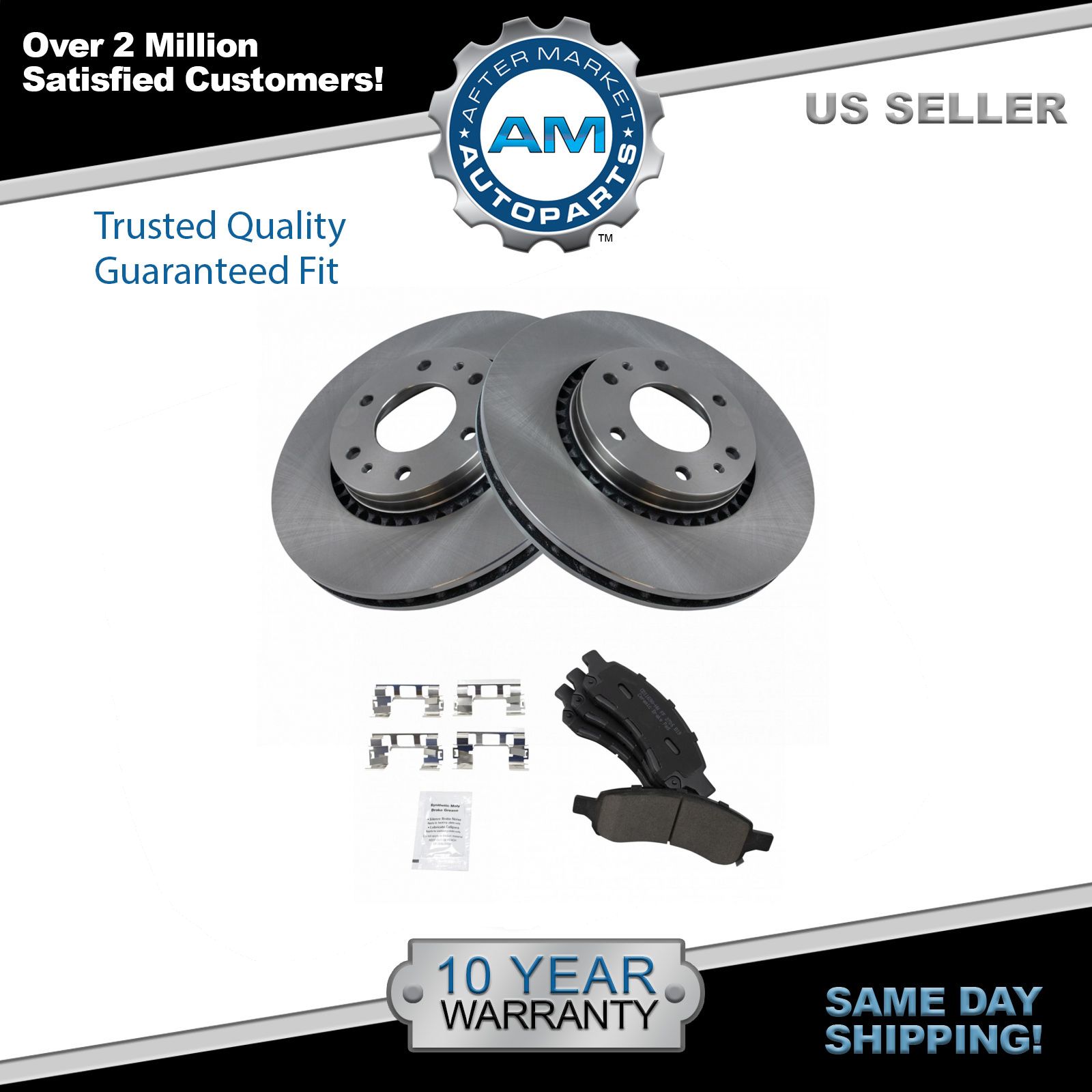 Front Brake Pad & Rotor Kit Ceramic for Chevy Trailblazer GMC Envoy New