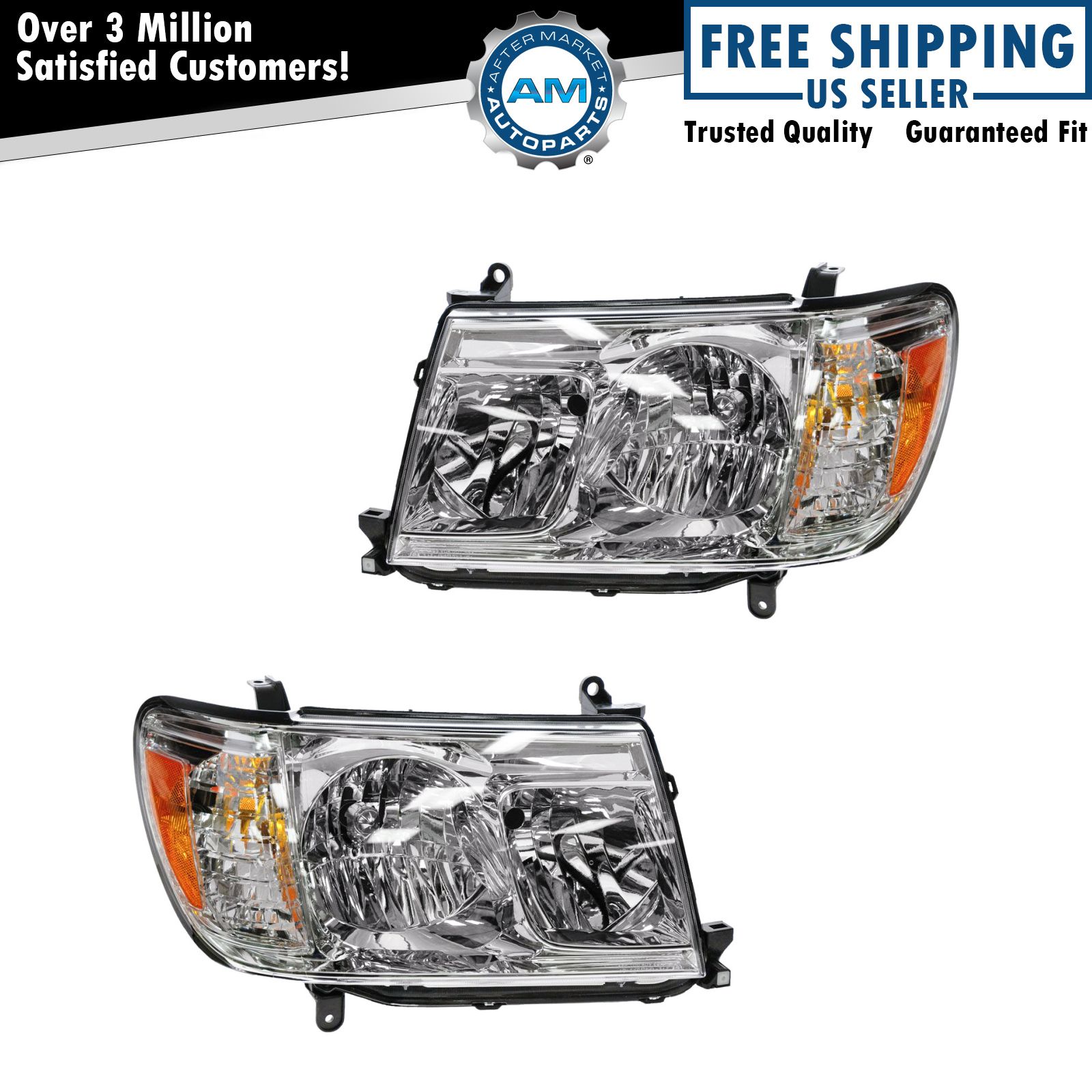 Headlight Set Left & Right For 2005-2007 Toyota Land Cruiser TO2518109 TO2519109