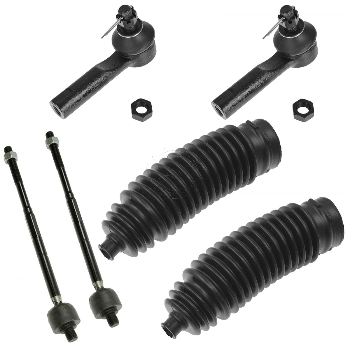 6 Piece Kit Inner Outer Tie Rod End w/ Rack Boot LH RH for Nissan
