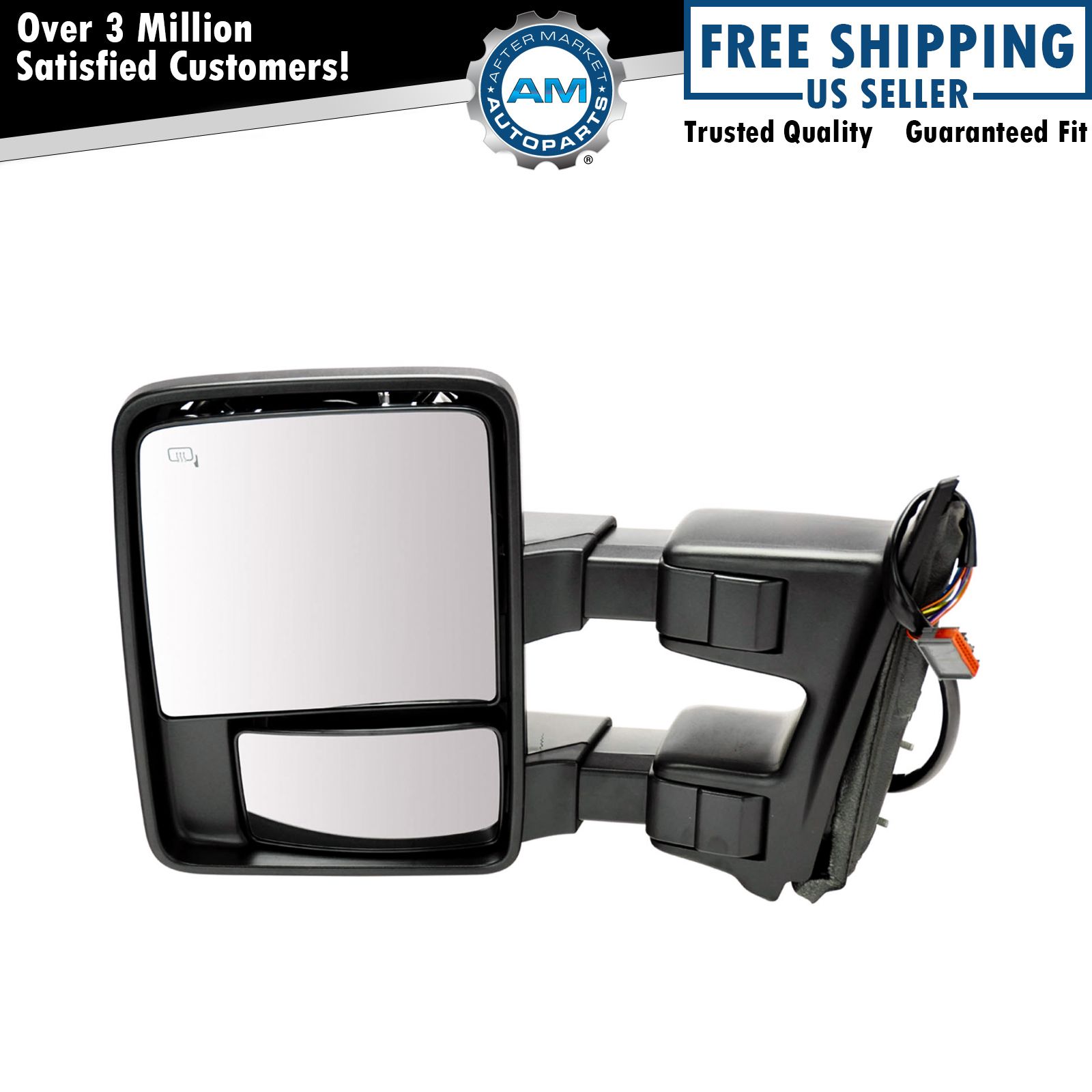 Tow Mirror Heat Signal Power Folding Telescoping Driver Side Left for Super Duty