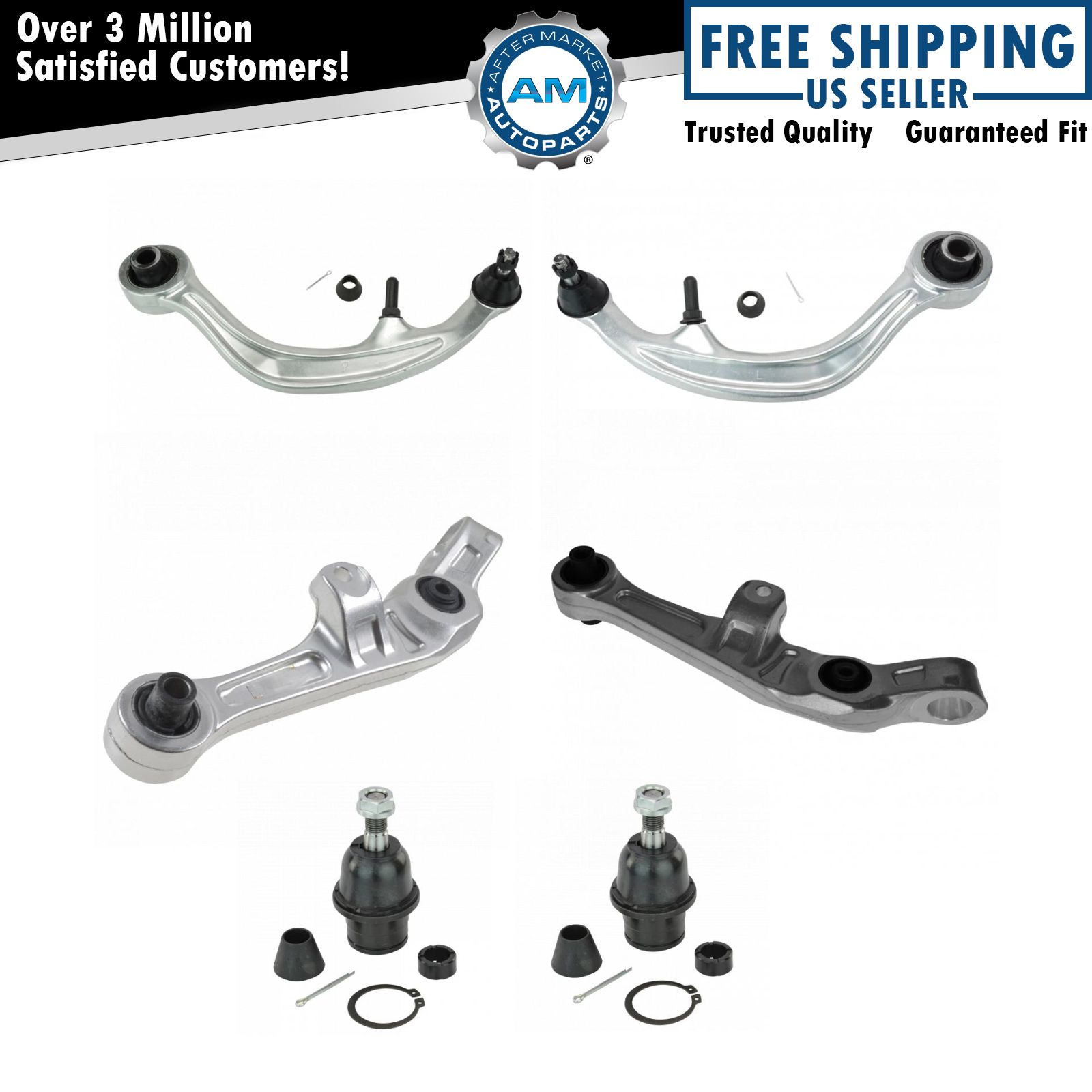 6 Piece Front Lower Control Arm & Ball Joint Set for Nissan 350Z