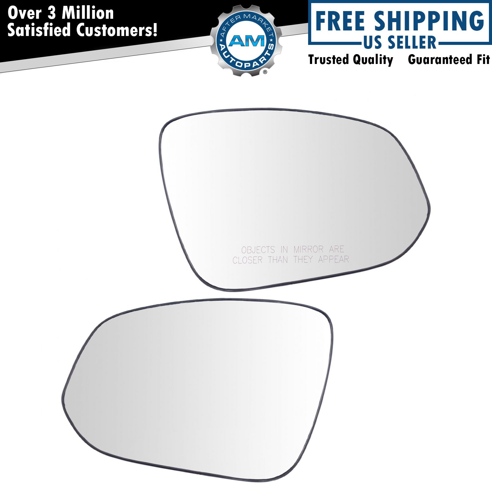 Exterior Mirror Glass w/ Backing Plate LH RH Pair for Toyota Highlander