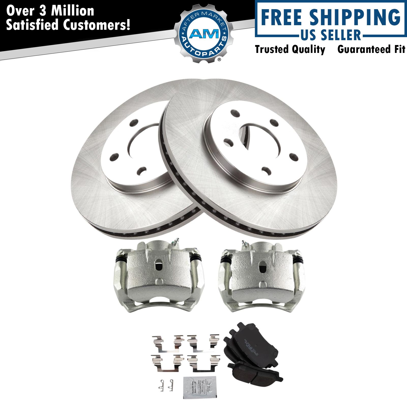 Front Ceramic Brake Pad, Rotor & Caliper Kit for Chevy HHR Pontiac G6