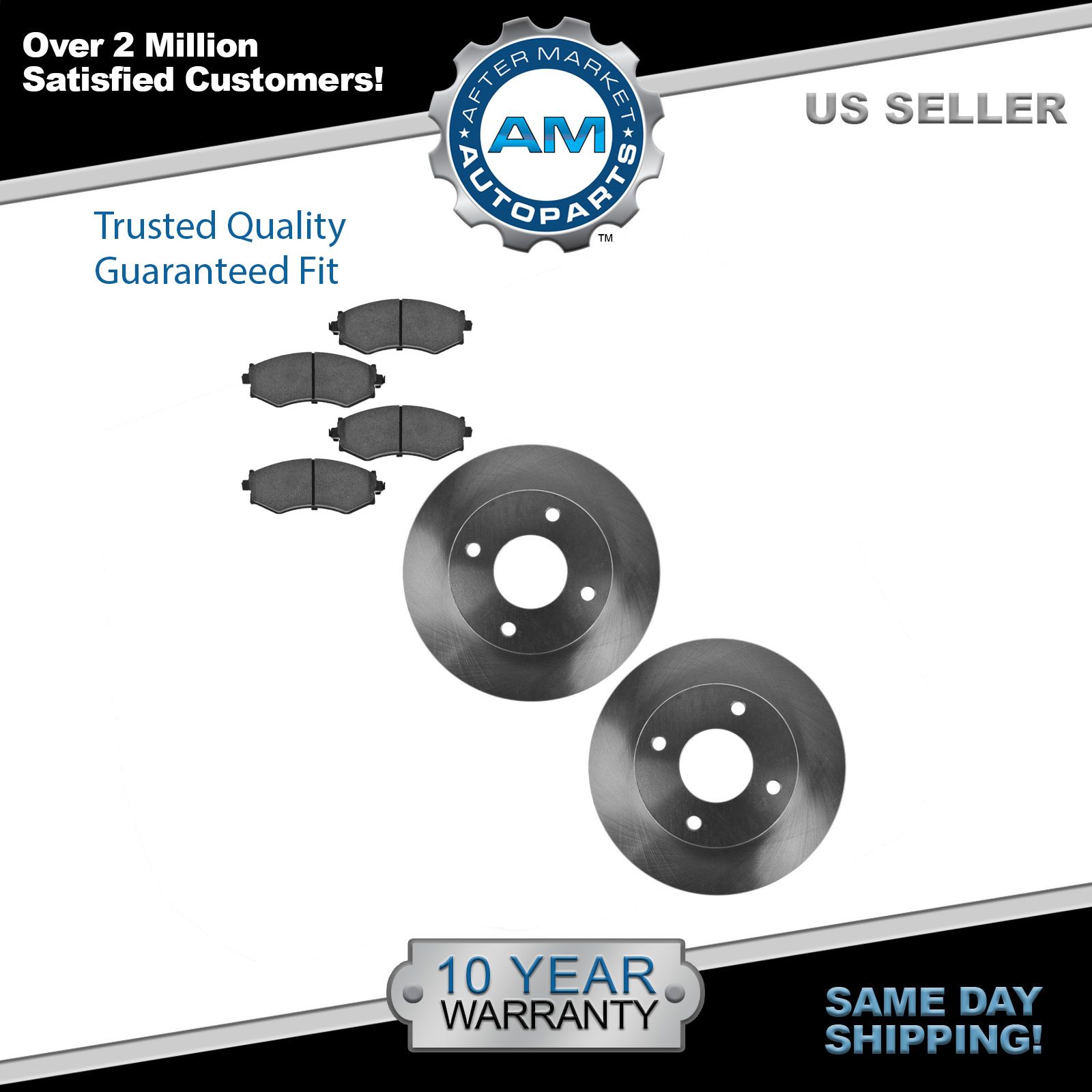Nakamoto Front Brake Rotor Pair Set of 2 for Nissan Altima Sentra Infiniti G20