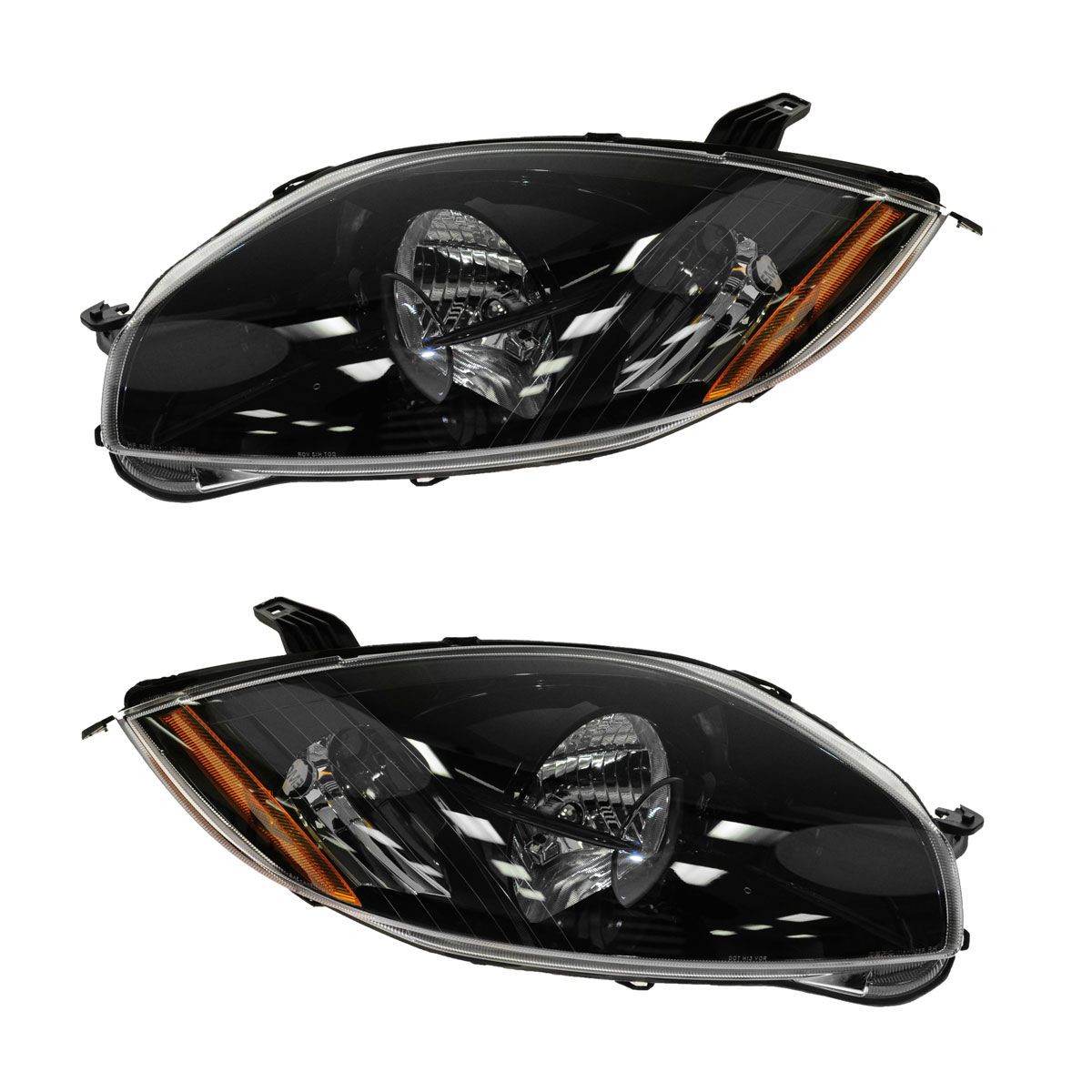 Performance Black Bezel Headlight Lamp Pair Kit for 0607 Mitsubishi