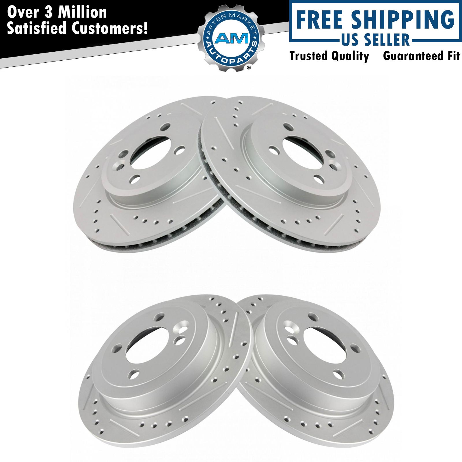 Front and Rear Brake Rotors Set For 2007-2015 Mini Cooper