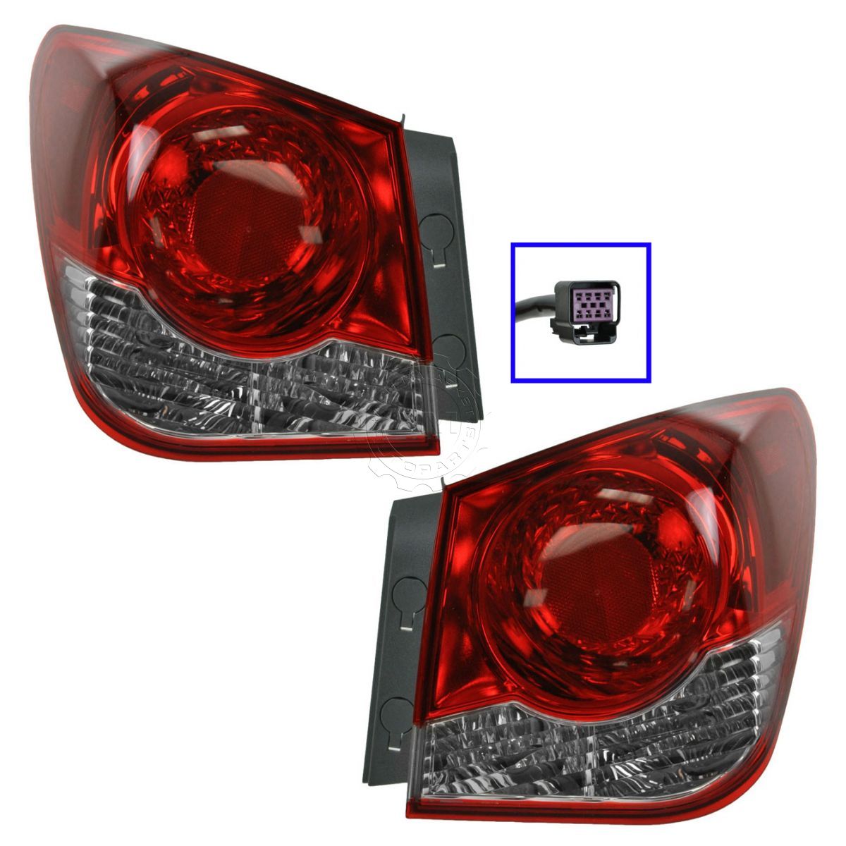 Upper Taillights Taillamps Brake Lights Left//Right Pair Set for 06-11 Chevy HHR