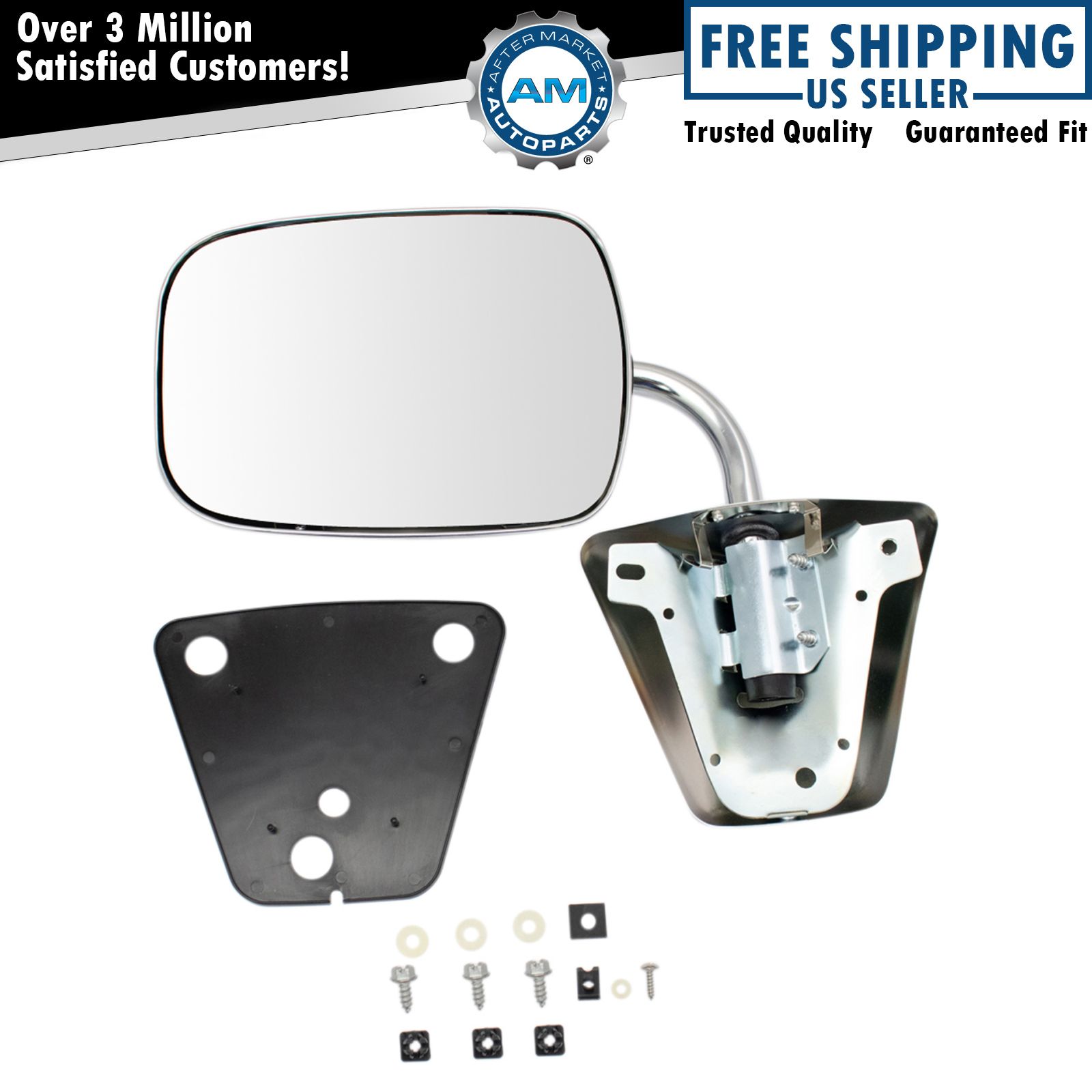Chrome Side View Door Mirror Left or Right for Chevy GMC Pickup Truck Blazer