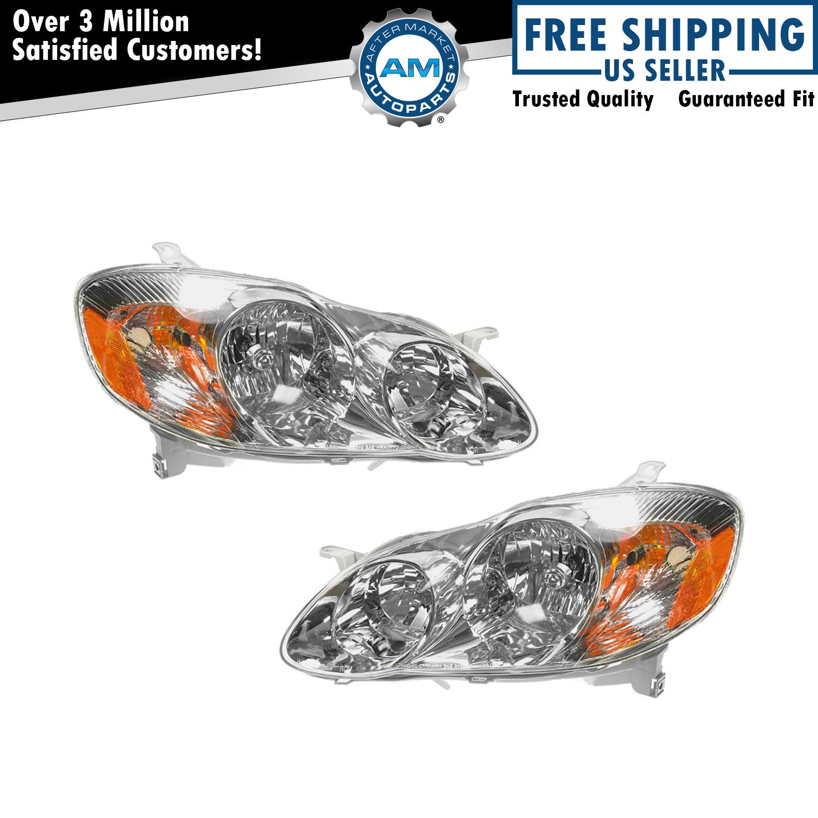 Headlight Set Left & Right For 2003-2004 Toyota Corolla TO2502139 TO2503139