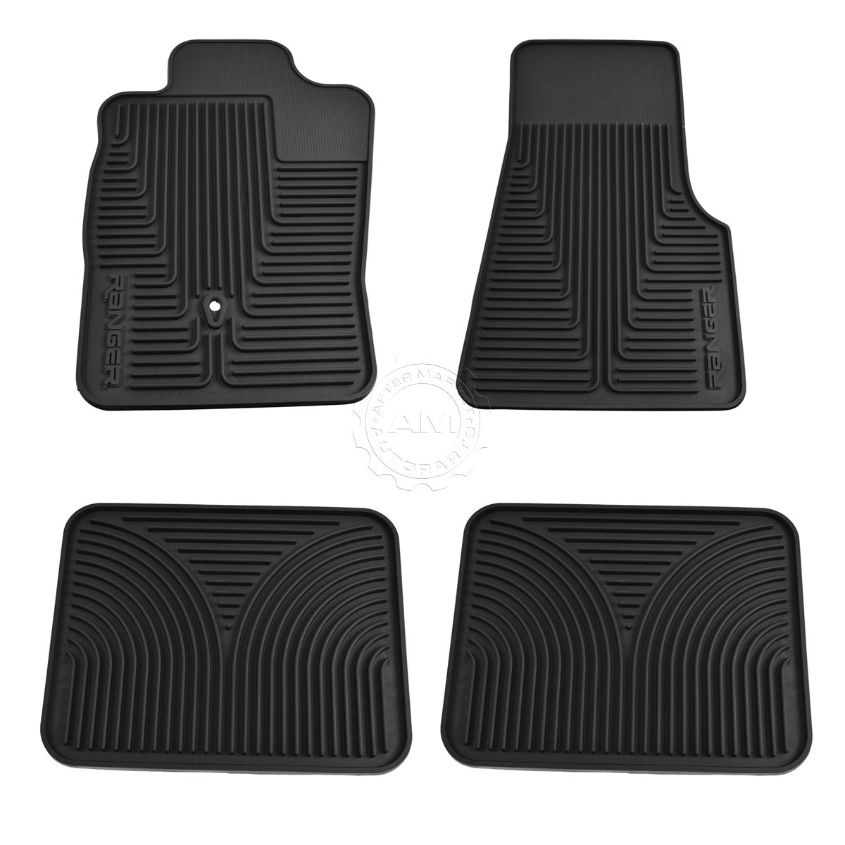 OEM All Weather Black Rubber Floor Mats Front & Rear Set of 4 for Ford