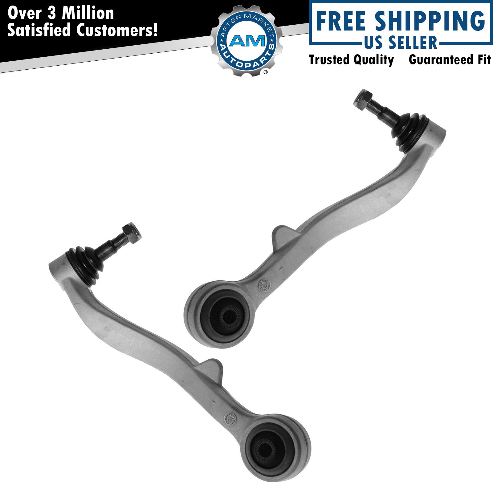 Front Rearward Lower Control Arm with Ball Joint Pair Set for BMW 6 7 Series