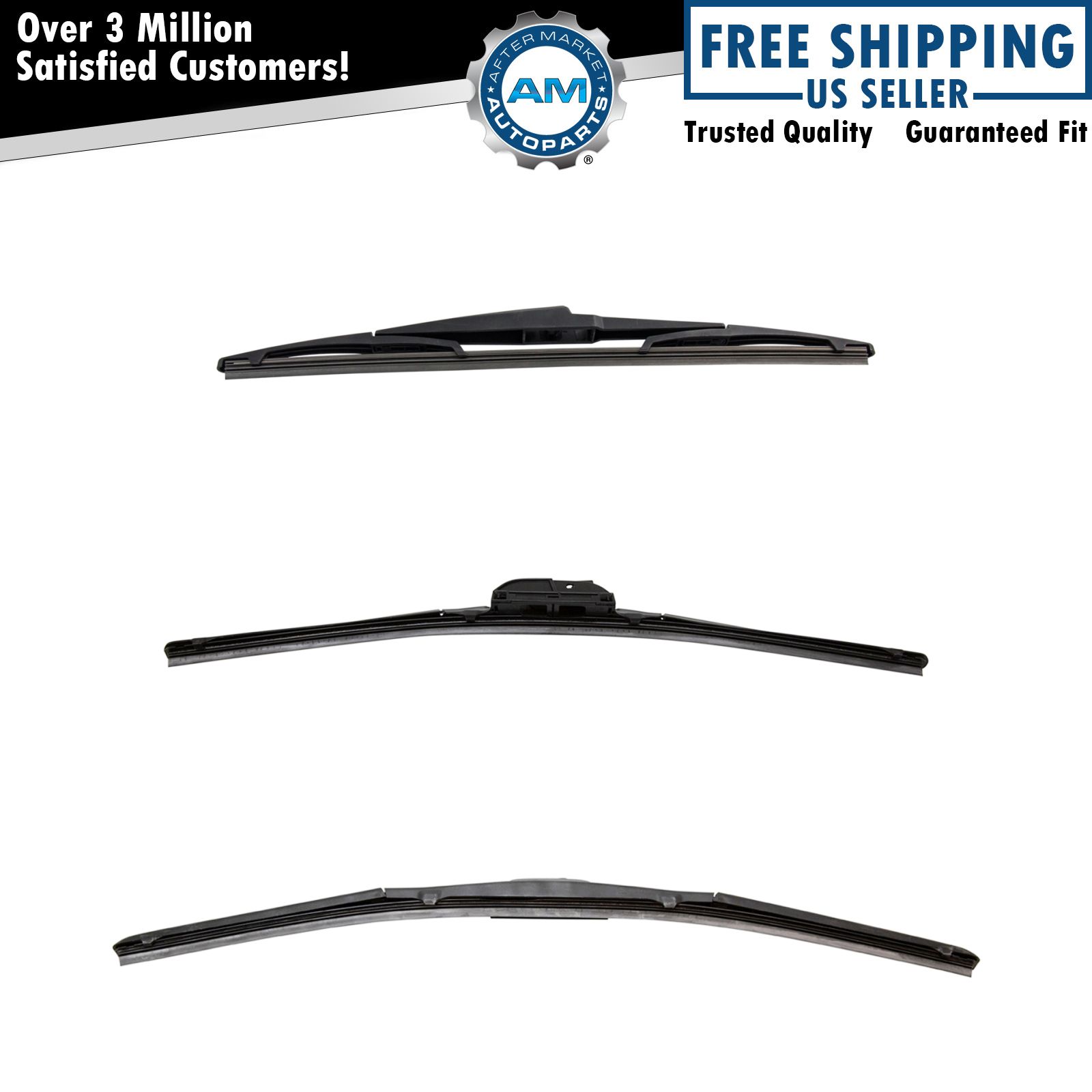 Trico Sentry & Exact Fit Windshield Wiper Blade Front & Rear 3pc Set eBay