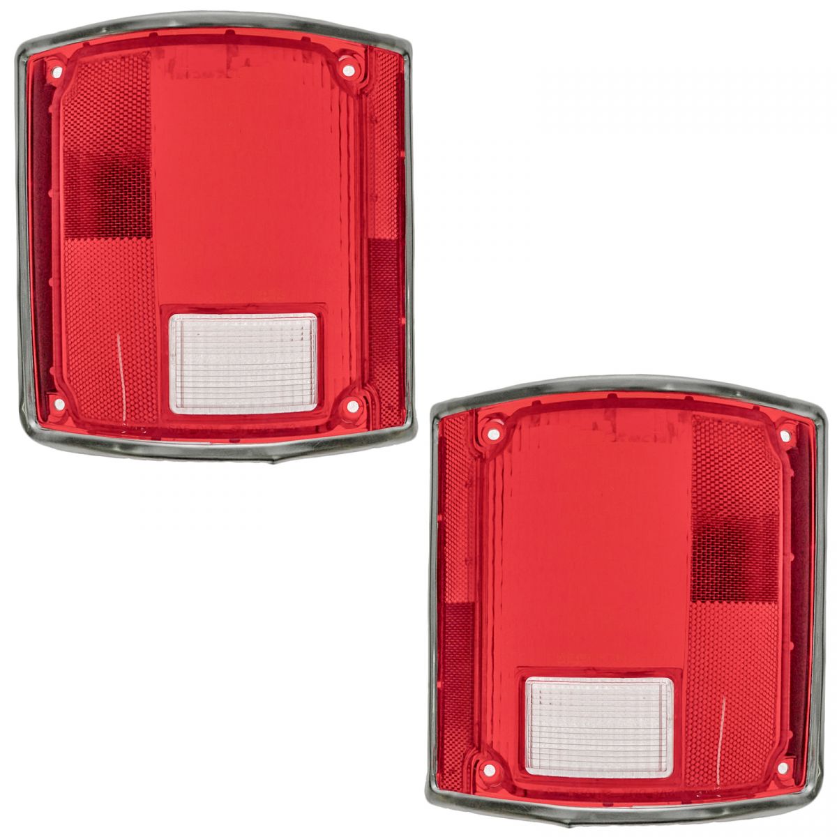 Tail Light Tail Lamp Lens w/chrome Bezel Trim Pair Set for 7391 GM