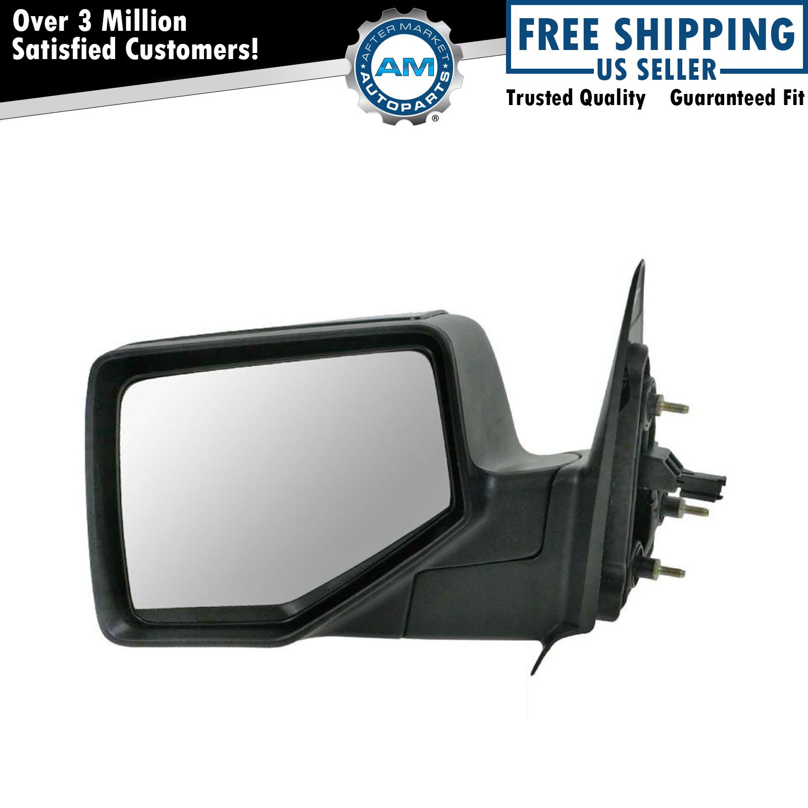 Smooth Black Power Mirror LH Left Driver Side for 06-11 Ford Ranger