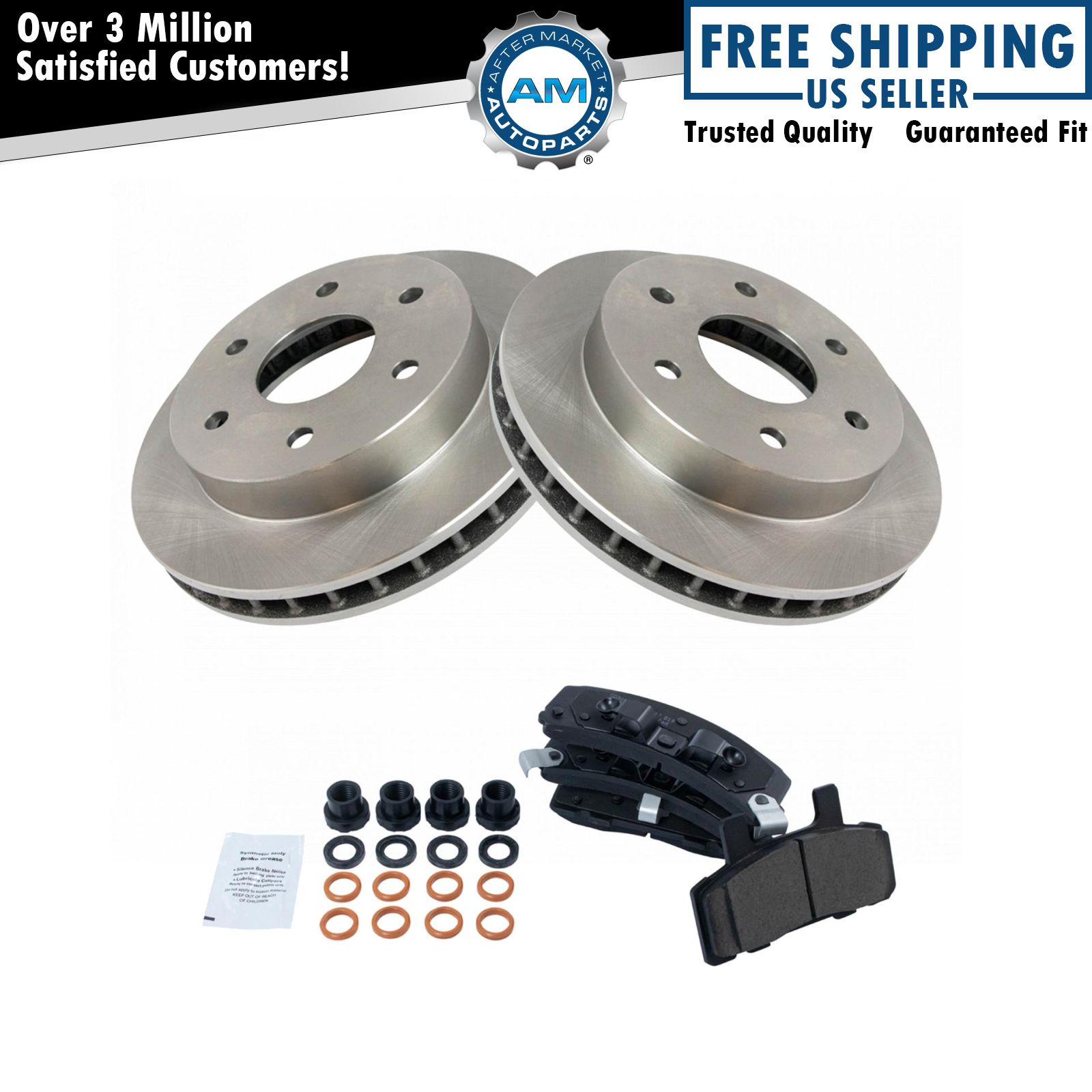 Front Disc Ceramic Brake Pads & Rotors Kit for Chevy GMC Pickup Truck