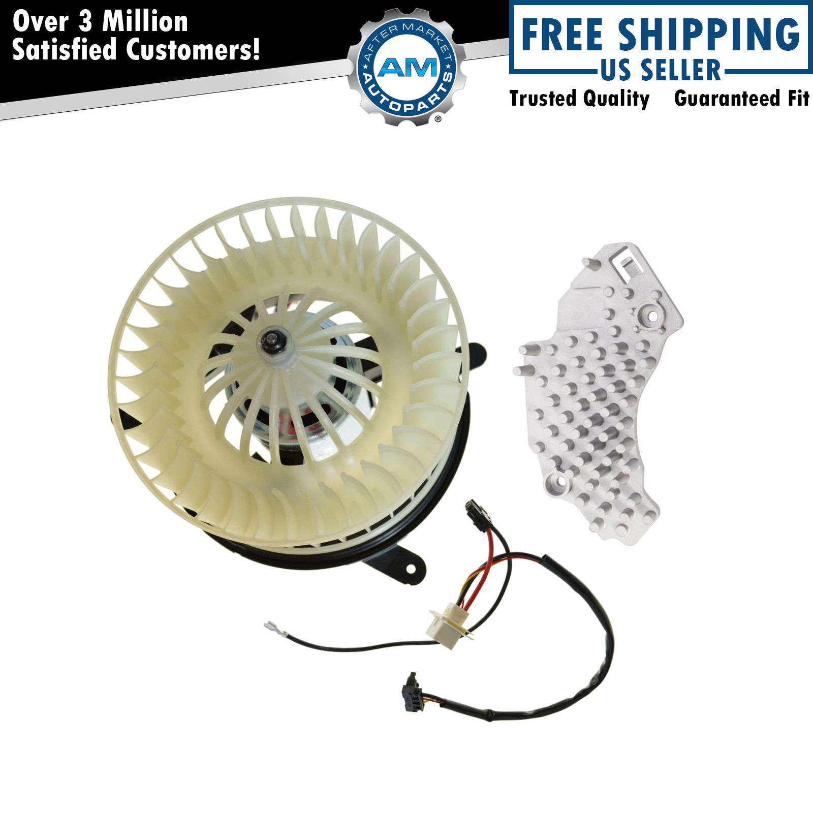 Heater Blower Motor with Fan Cage Resistor Kit Set for Mercedes Benz MB E-Class