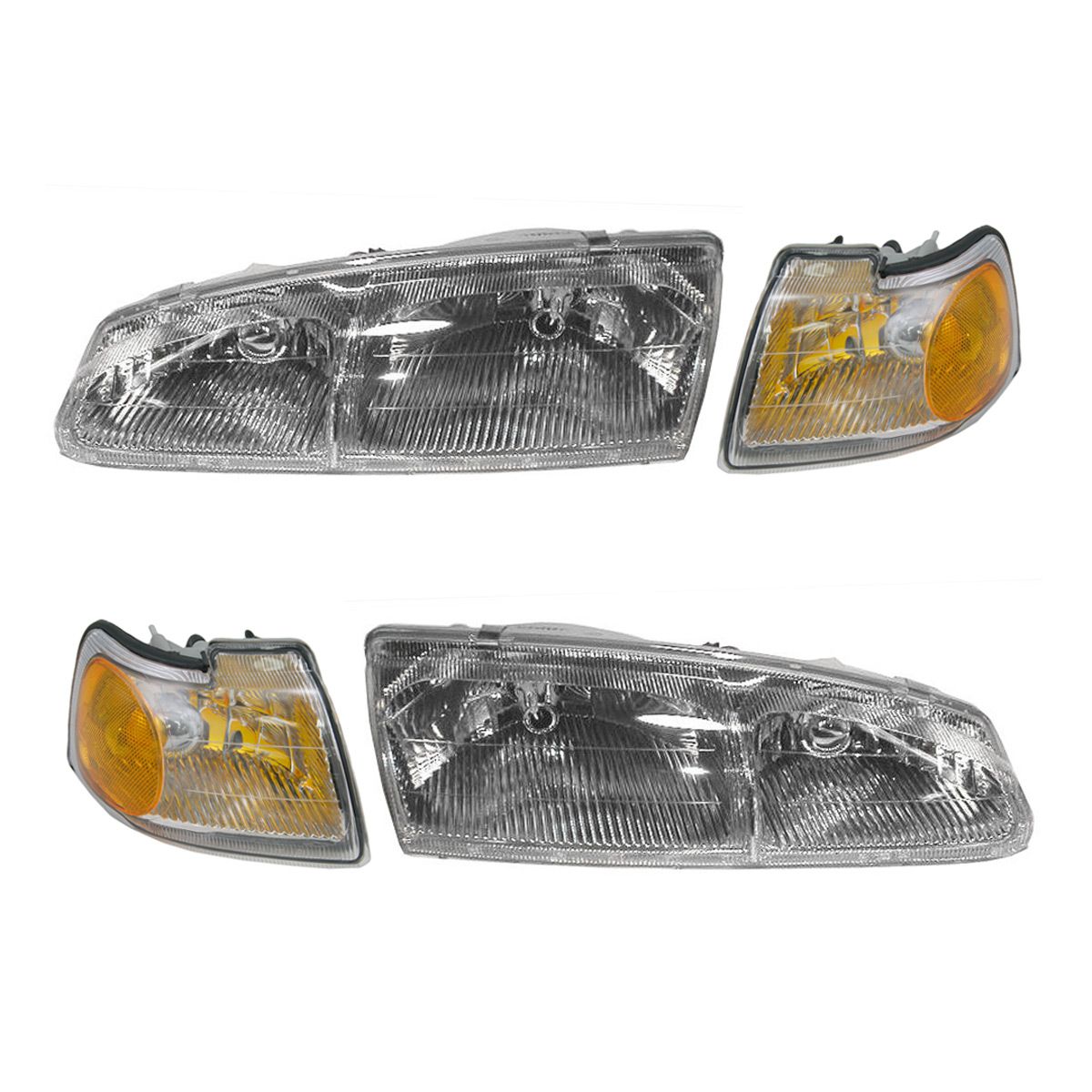 Headlight Headlamp Pair Left right set for 96-97 Ford Thunderbird Mercury Cougar
