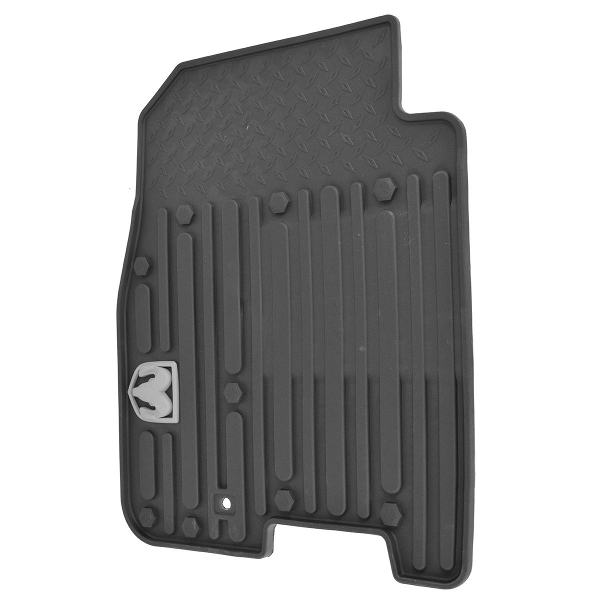 OEM Mopar Front Floor Mat Rubber All Weather Gray Set Pair for Ram Crew
