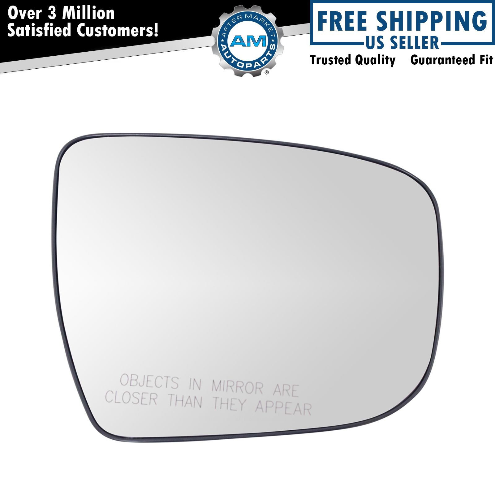 Exterior Non-Heated Mirror Glass w/ Backing Plate RH Passenger Side for Nissan