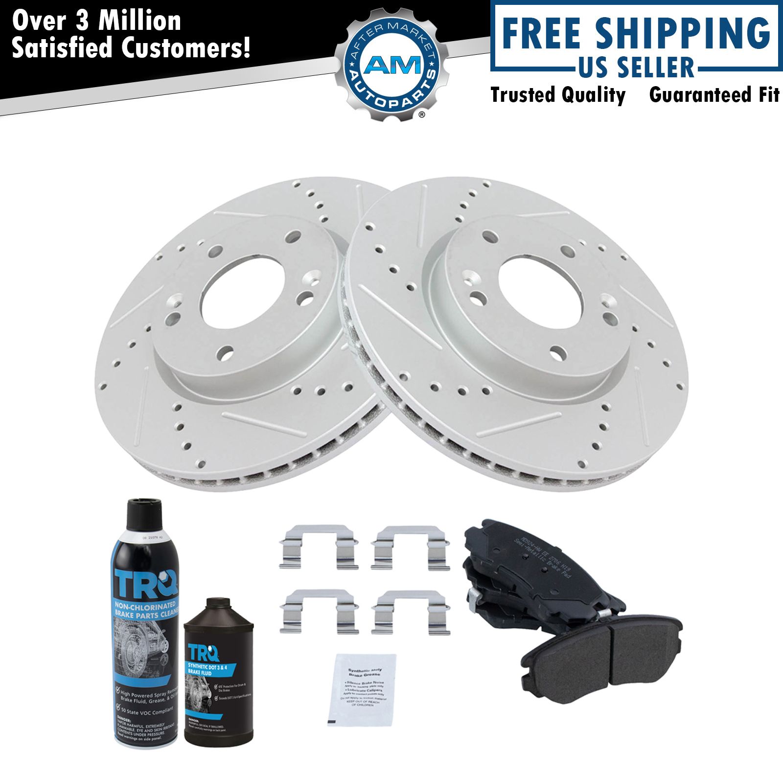 Front Semi Metallic Brake Pad & Performance Rotor Kit Fits Sephia Sportage