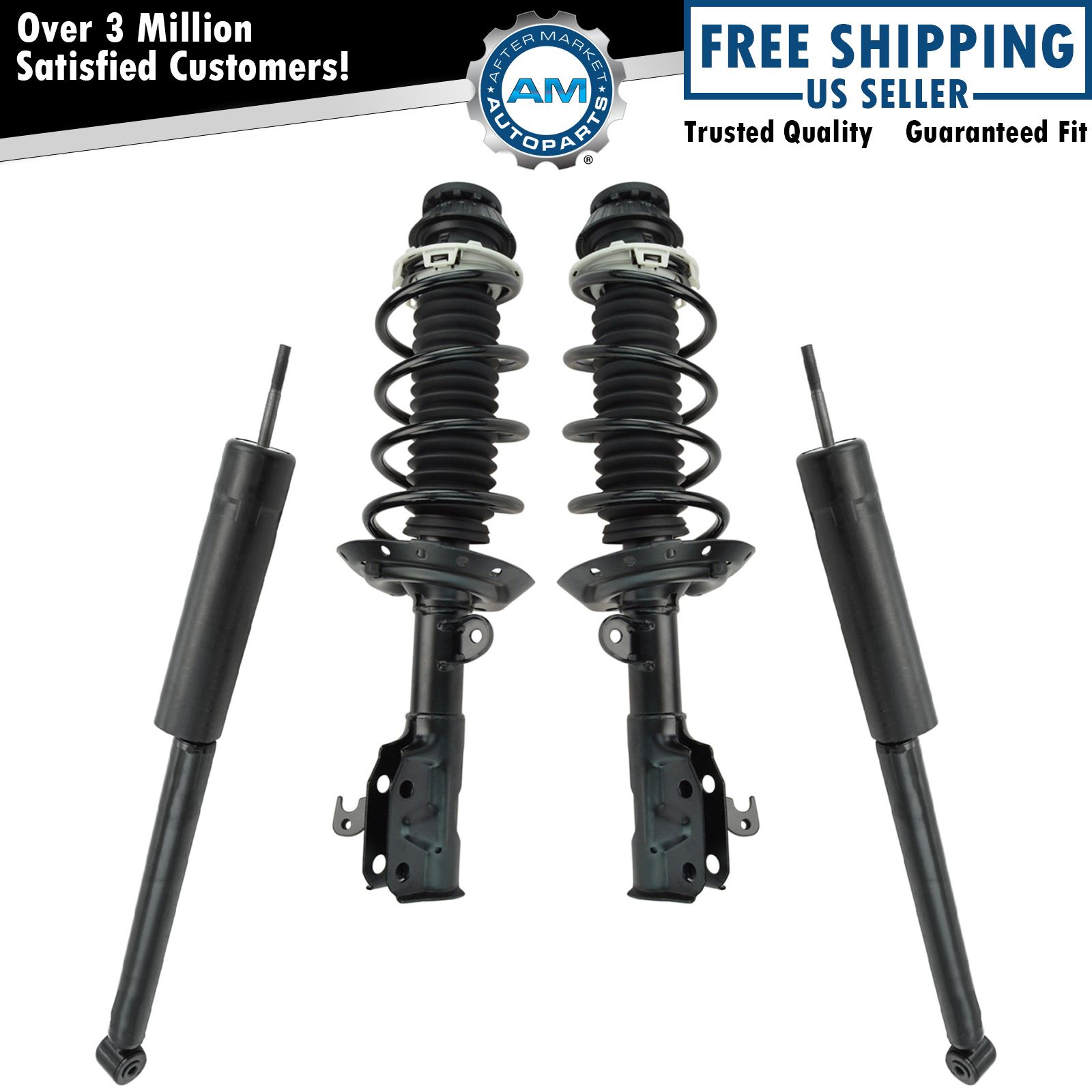Complete Strut Spring Assembly Shock Front Rear Kit Pair Set of 4 for