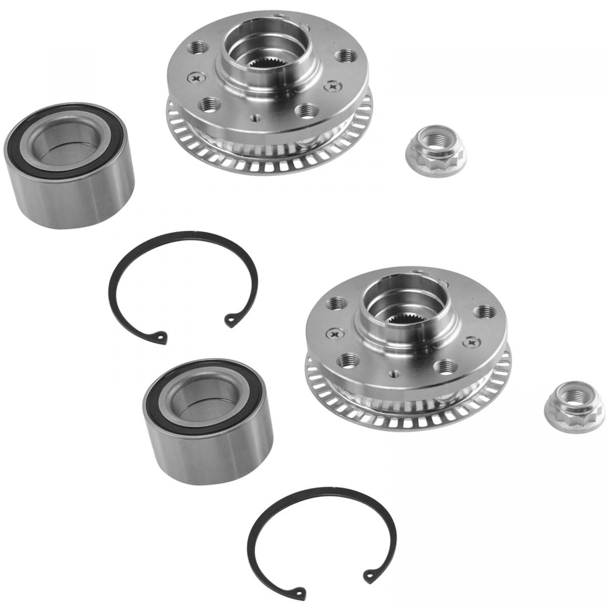 Front Wheel Bearing & Hub Kit LH & RH Side Kit Pair Set for VW